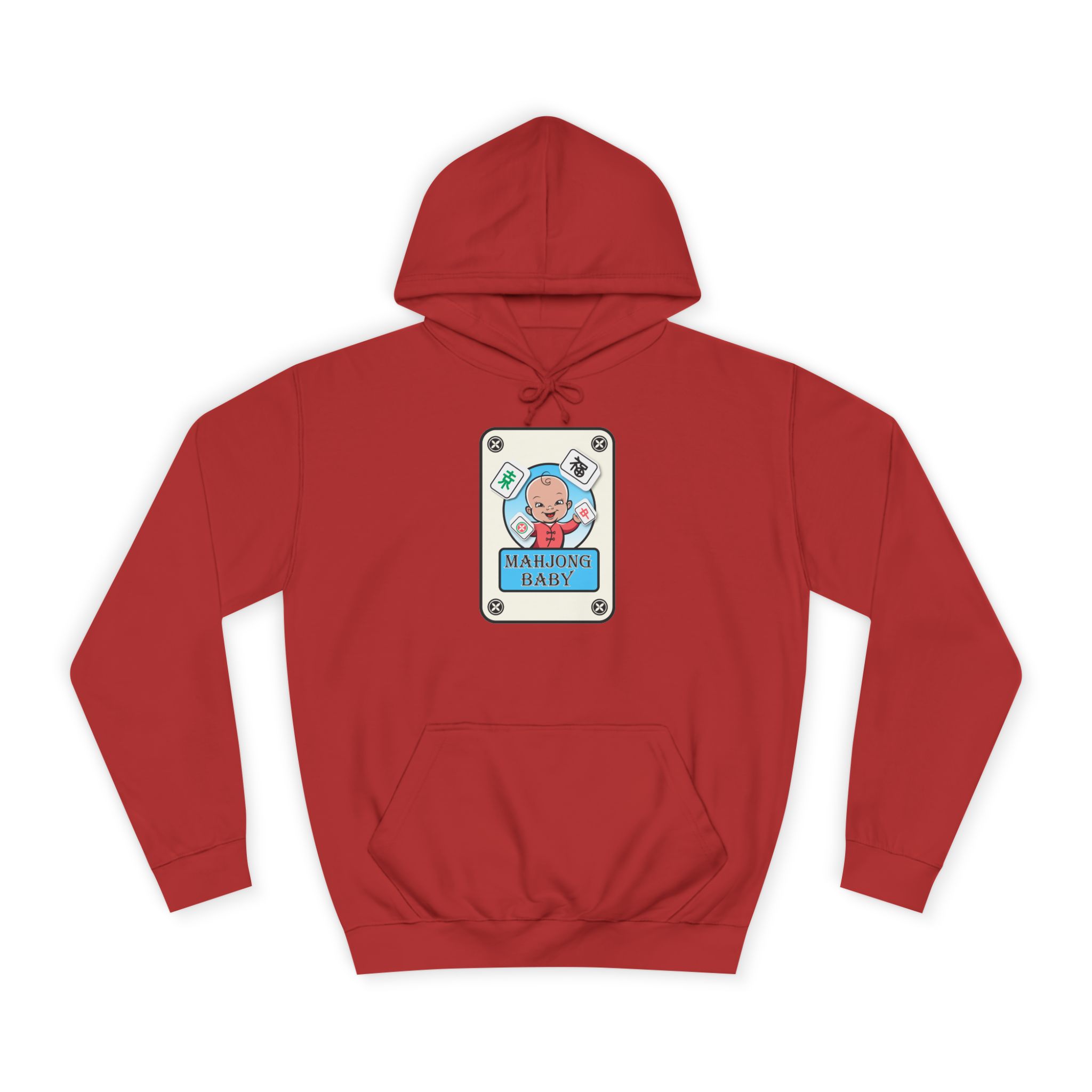 Mahjong Baby College Hoodie – Cozy Unisex Mahjong Graphic Sweatshirt - Image 22