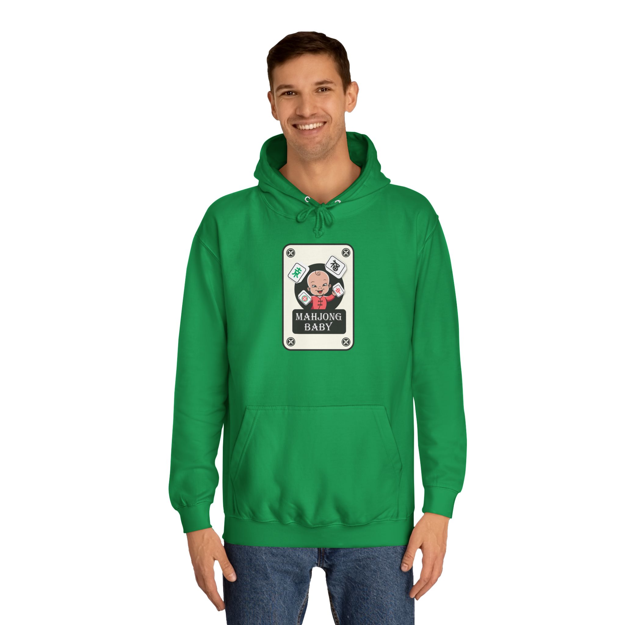 Mahjong Baby College Hoodie – Cozy Unisex Mahjong Graphic Sweatshirt - Image 71