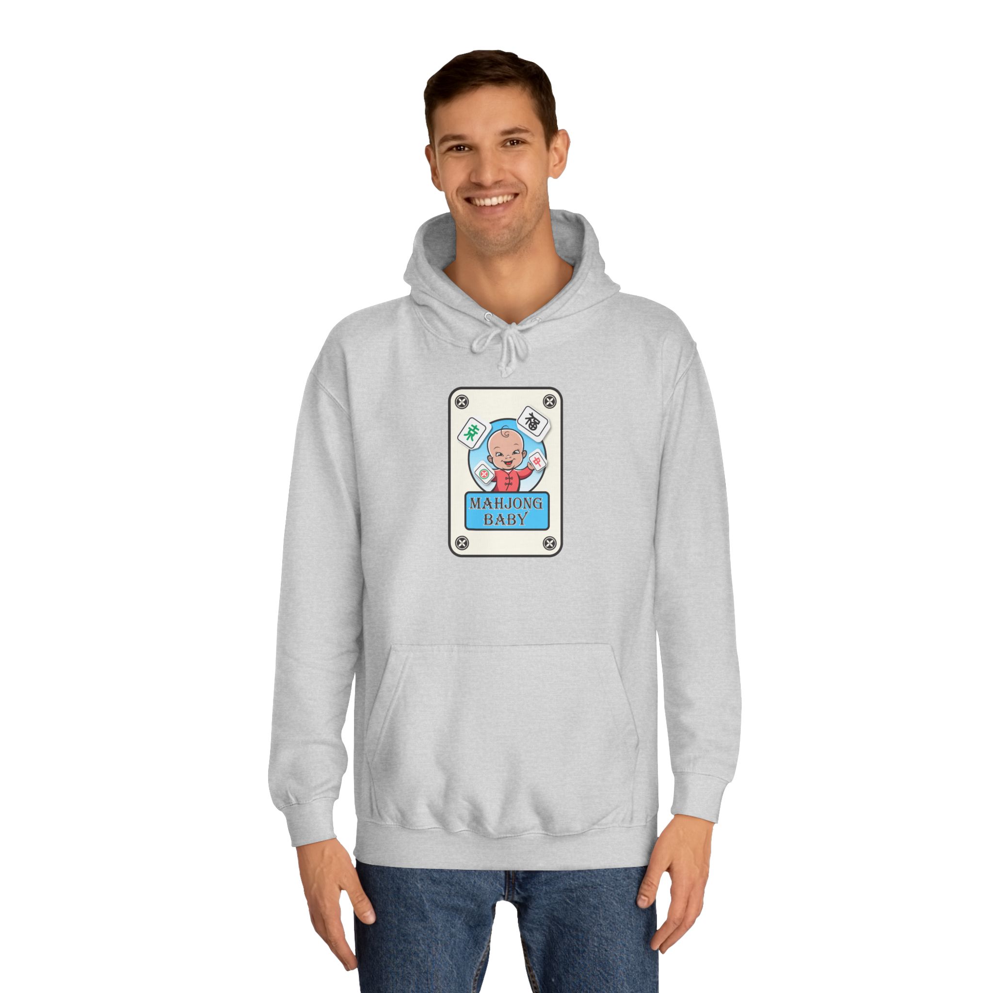 Mahjong Baby College Hoodie – Cozy Unisex Mahjong Graphic Sweatshirt - Image 43