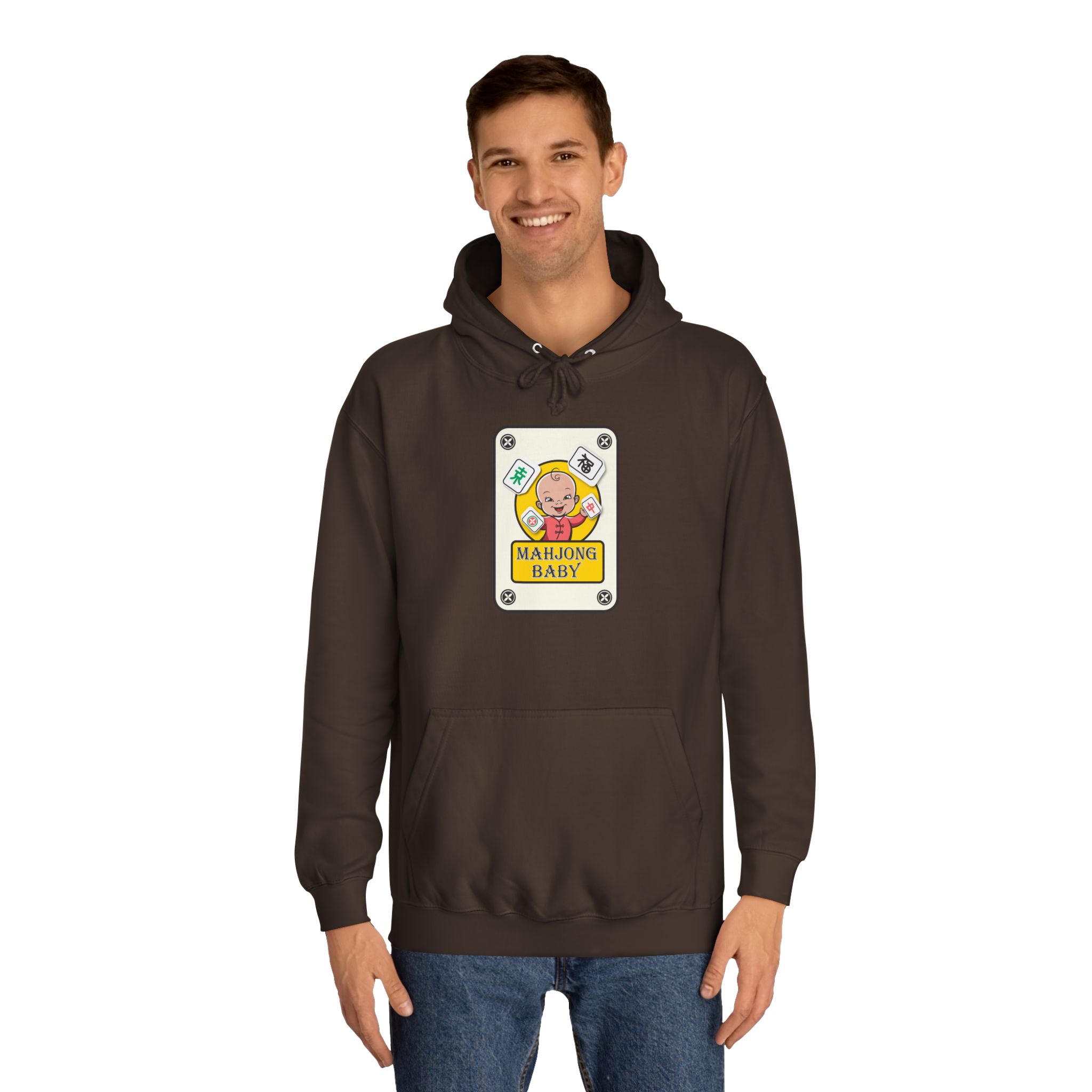 Mahjong Baby College Hoodie – Cozy Unisex Mahjong Graphic Sweatshirt - Image 15