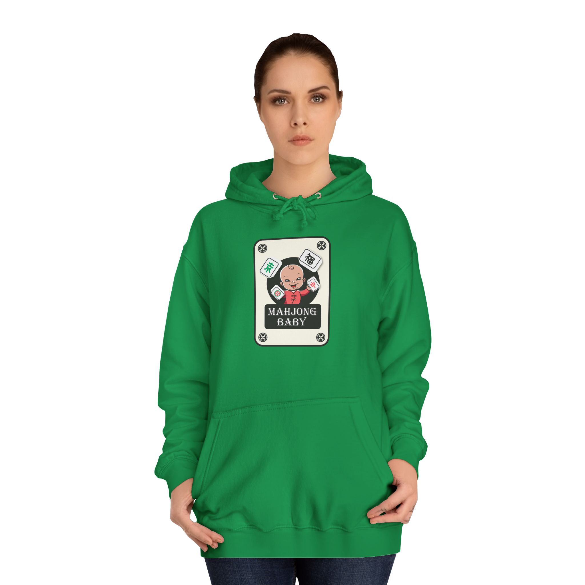 Mahjong Baby College Hoodie – Cozy Unisex Mahjong Graphic Sweatshirt - Image 73