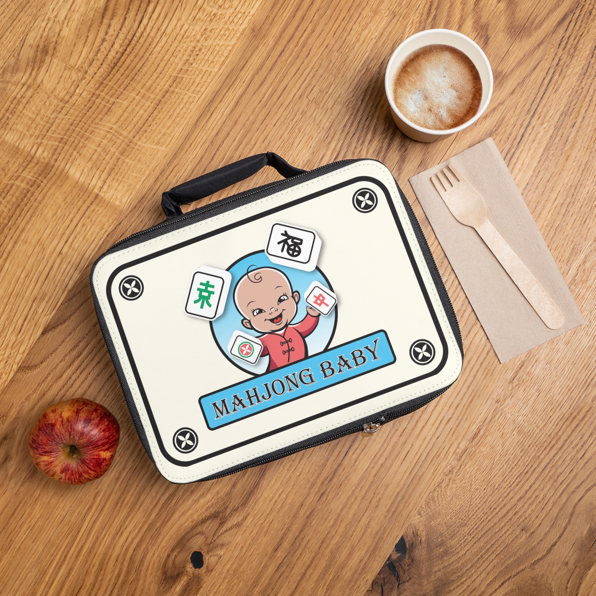 Mahjong Baby Lunch Bag | Classic Baby Blue Insulated Tote