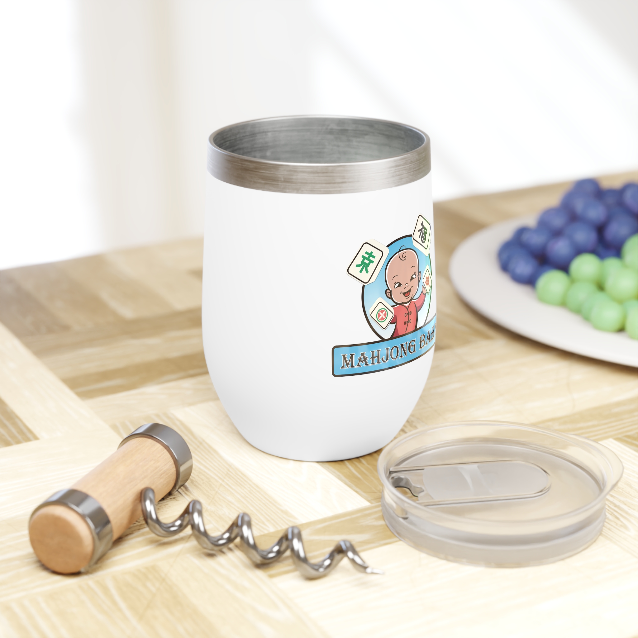 Adorable Mahjong Baby Chill Wine Tumbler - Image 5