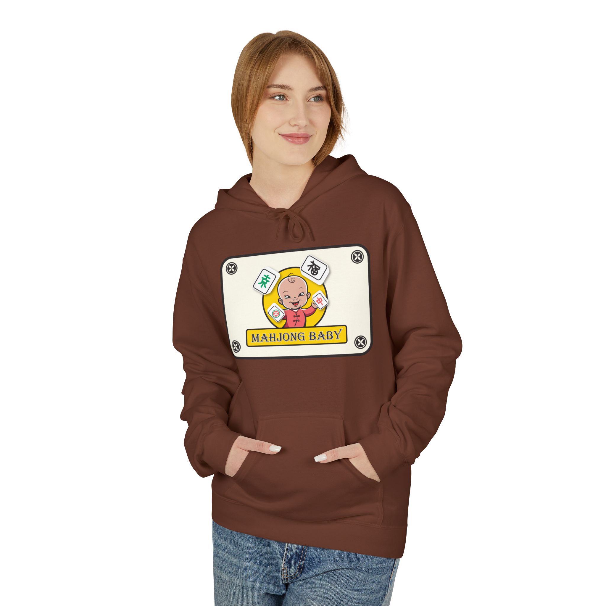 Mahjong Baby Unisex Hockey Hoodie | Adventure Baby Retro Goalie Graphic Pullover - Image 14