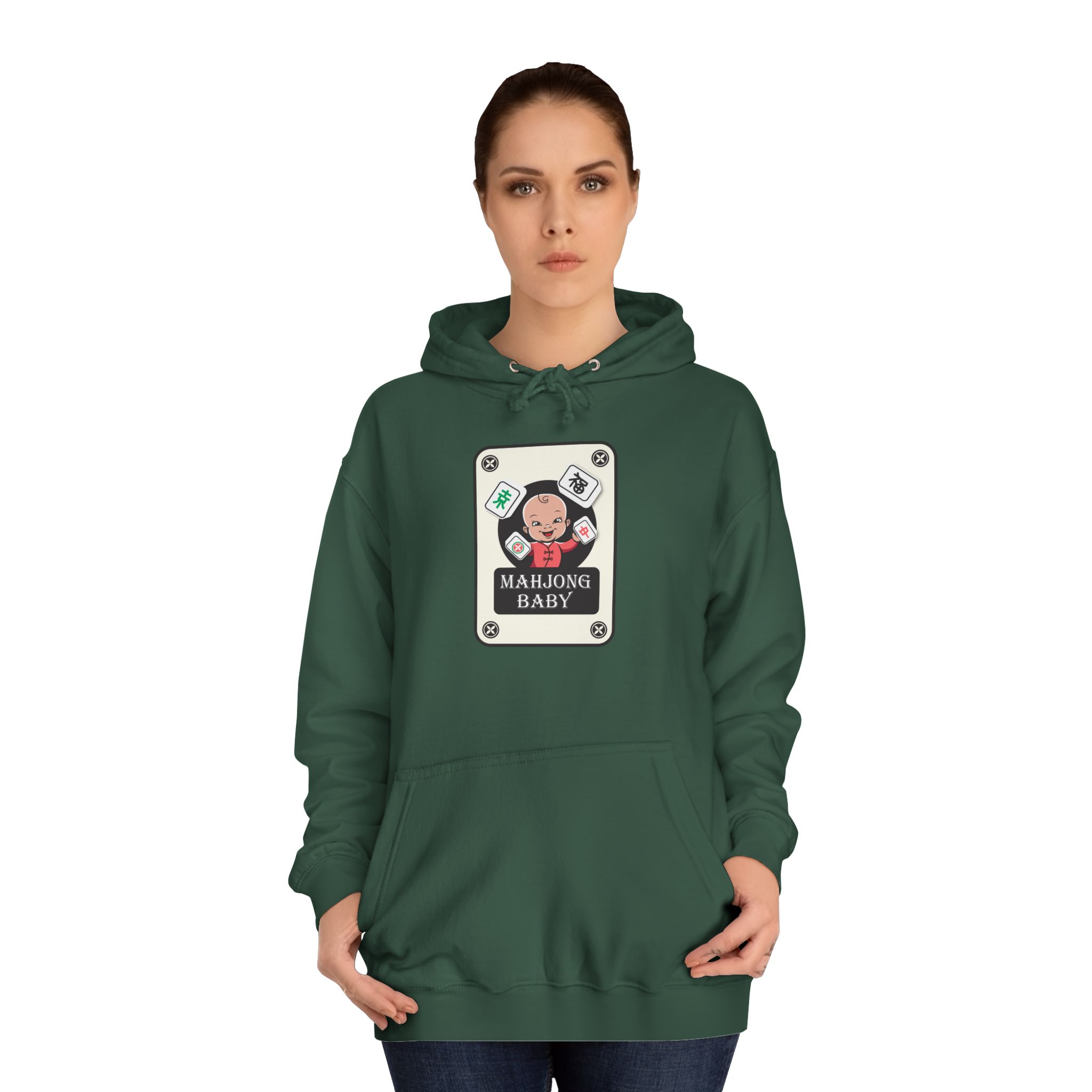 Mahjong Baby College Hoodie – Cozy Unisex Mahjong Graphic Sweatshirt - Image 9