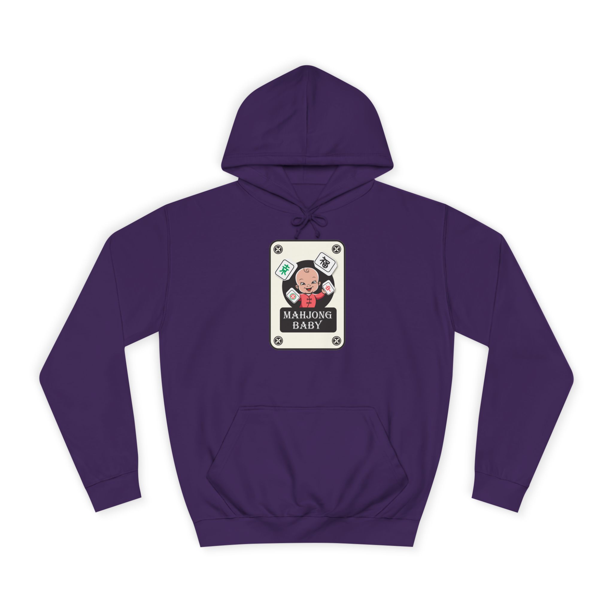 Mahjong Baby College Hoodie – Cozy Unisex Mahjong Graphic Sweatshirt - Image 54