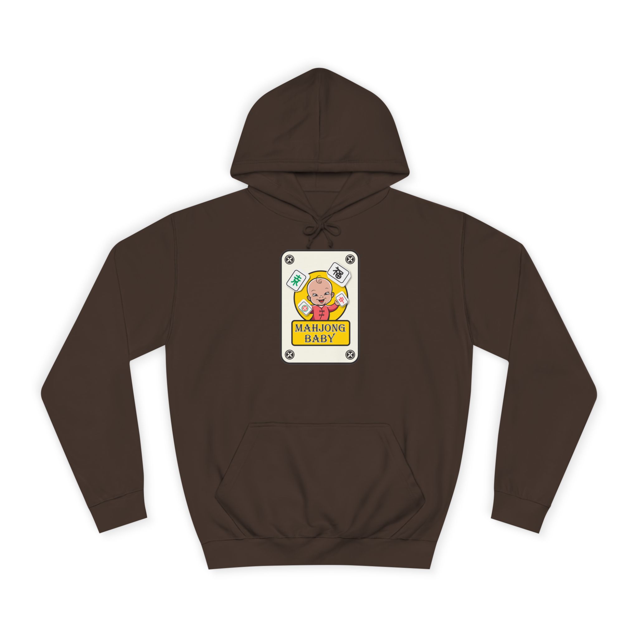 Mahjong Baby College Hoodie – Cozy Unisex Mahjong Graphic Sweatshirt - Image 14
