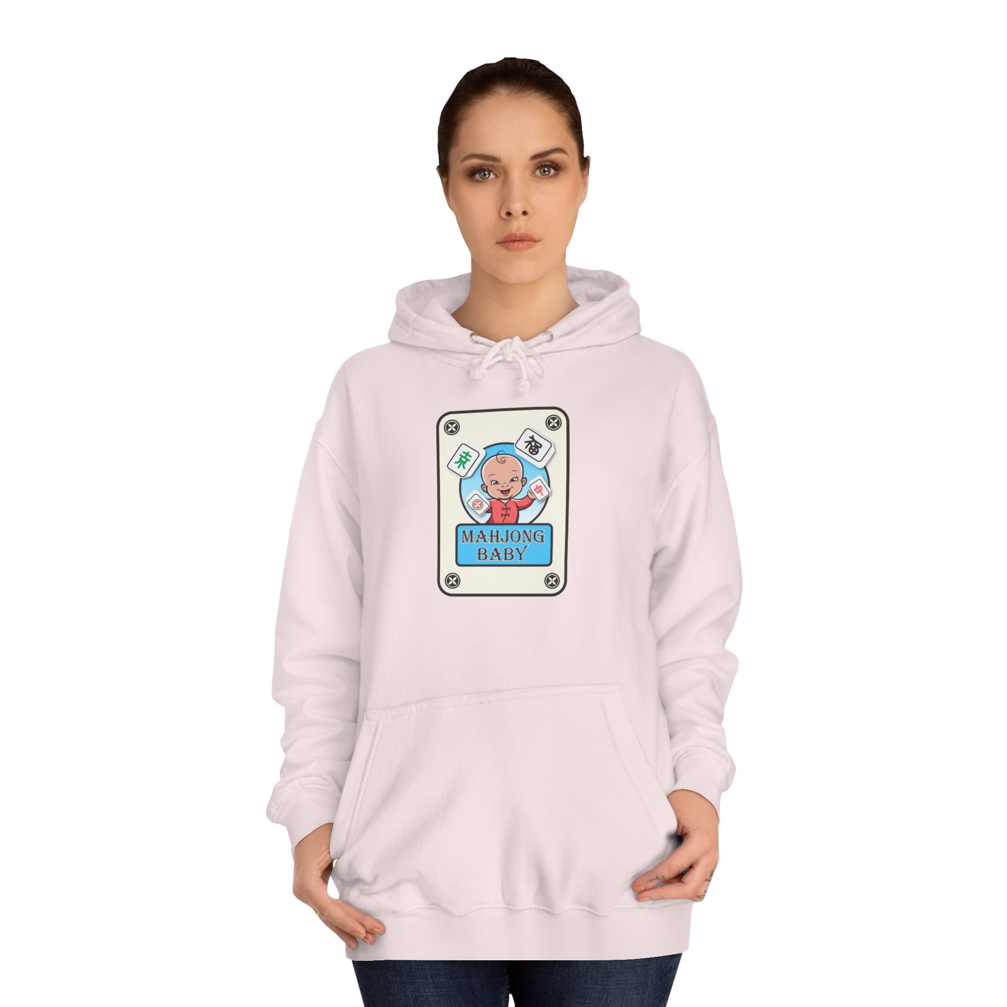 Mahjong Baby College Hoodie – Cozy Unisex Mahjong Graphic Sweatshirt - Image 41
