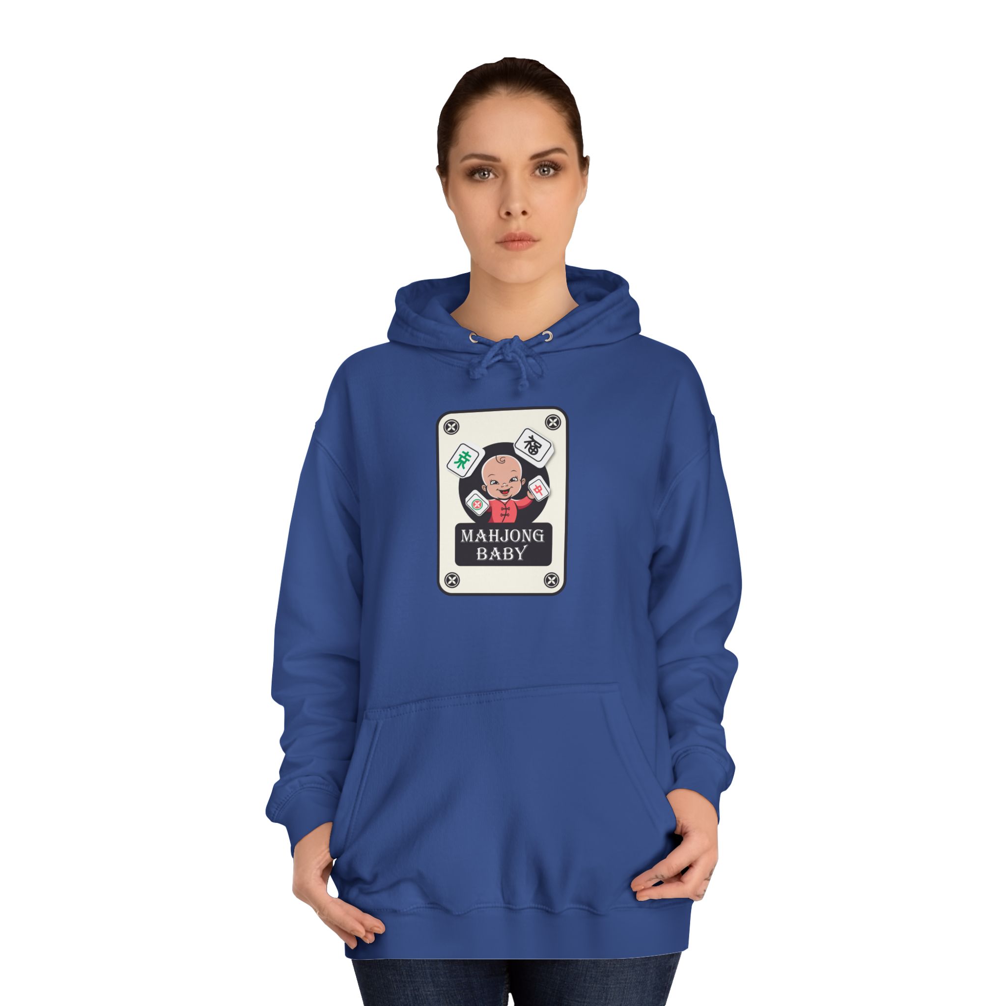 Mahjong Baby College Hoodie – Cozy Unisex Mahjong Graphic Sweatshirt - Image 29