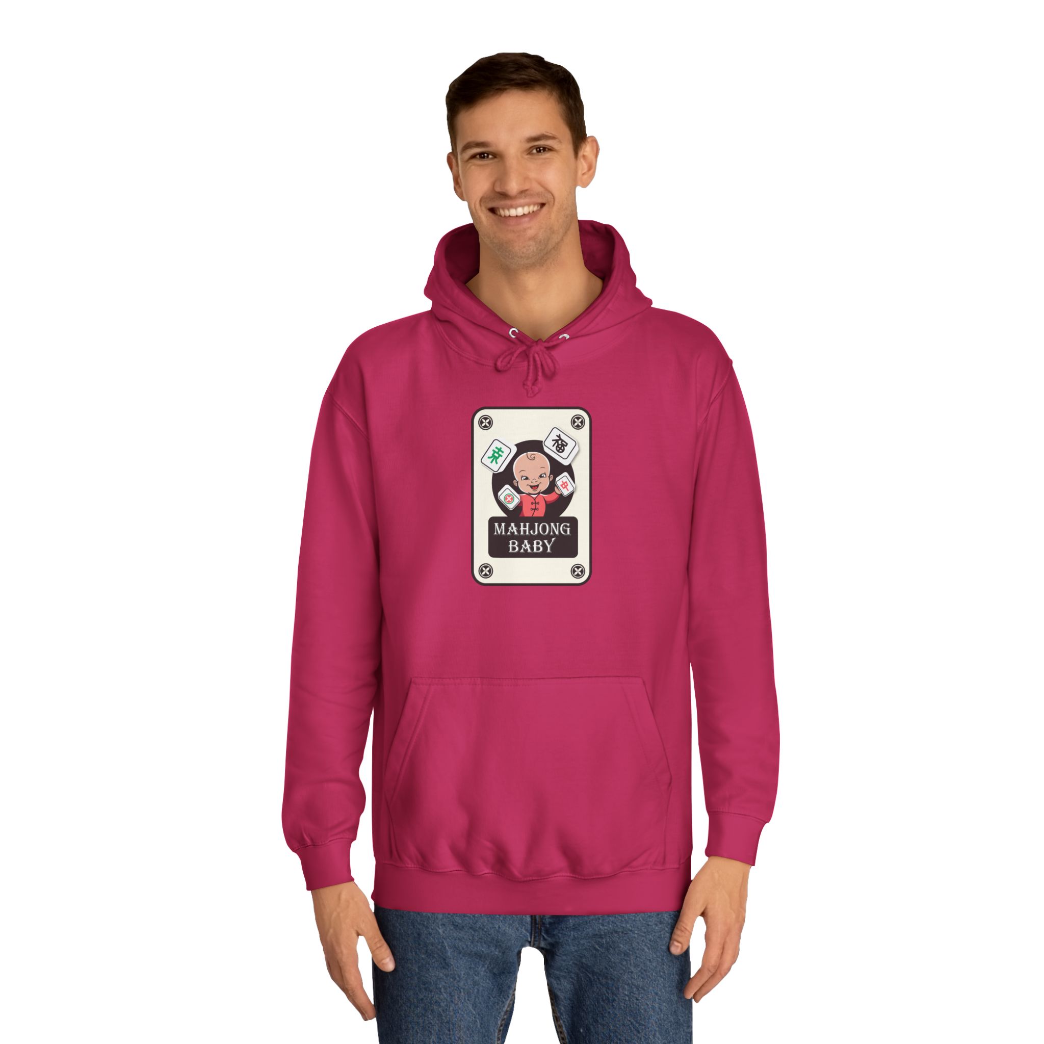 Mahjong Baby College Hoodie – Cozy Unisex Mahjong Graphic Sweatshirt - Image 51