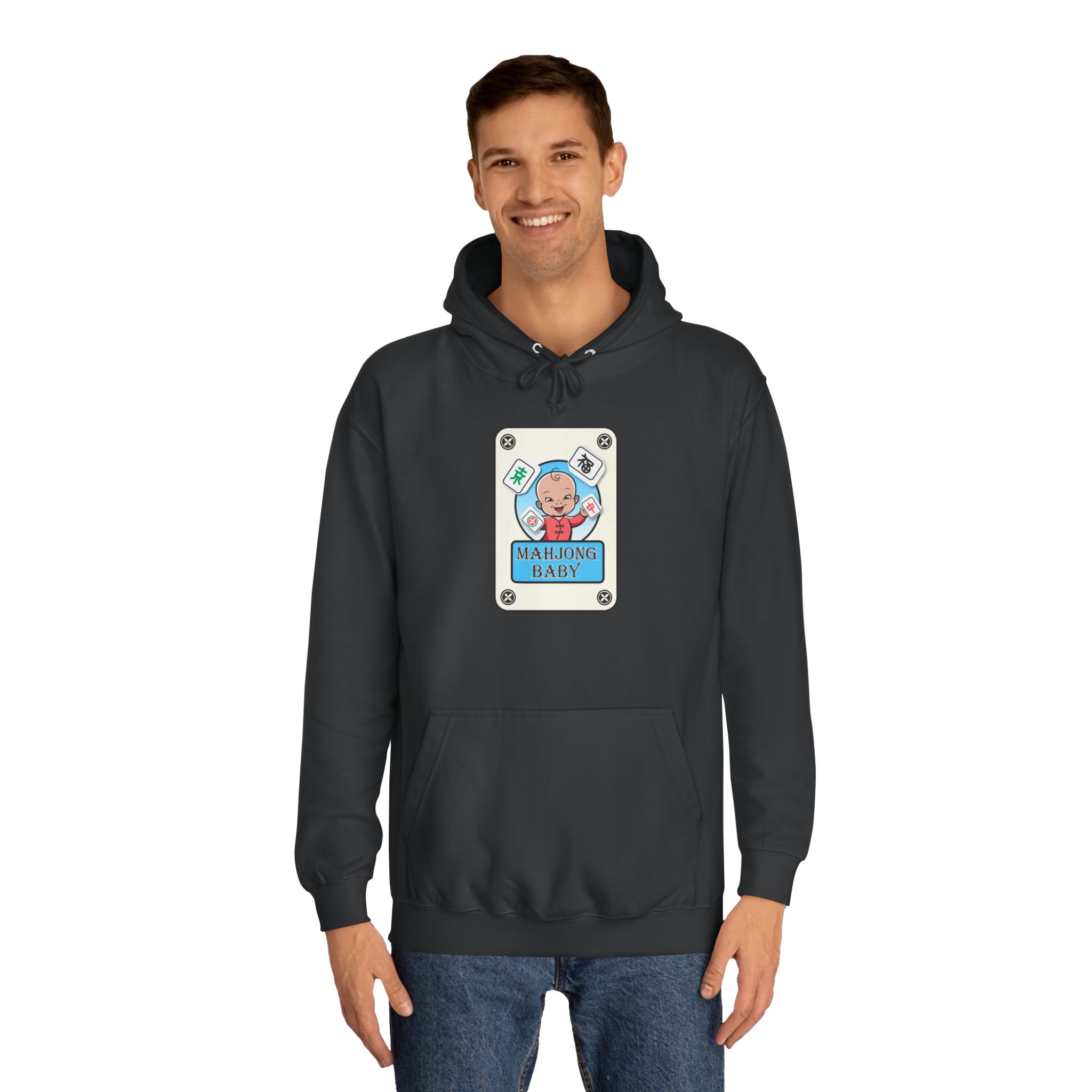 Mahjong Baby College Hoodie – Cozy Unisex Mahjong Graphic Sweatshirt - Image 35