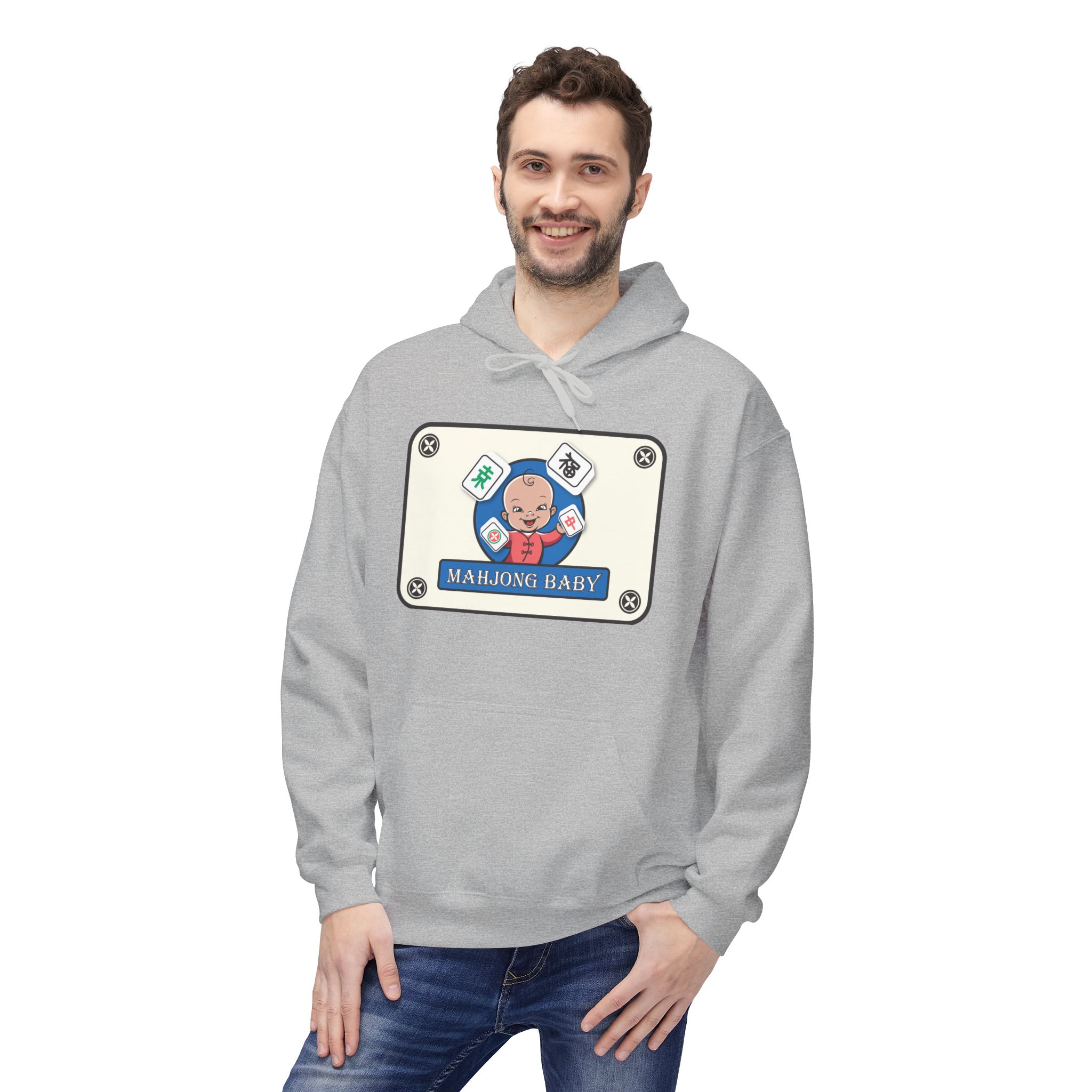 Mahjong Baby Unisex Hockey Hoodie | Adventure Baby Retro Goalie Graphic Pullover - Image 55