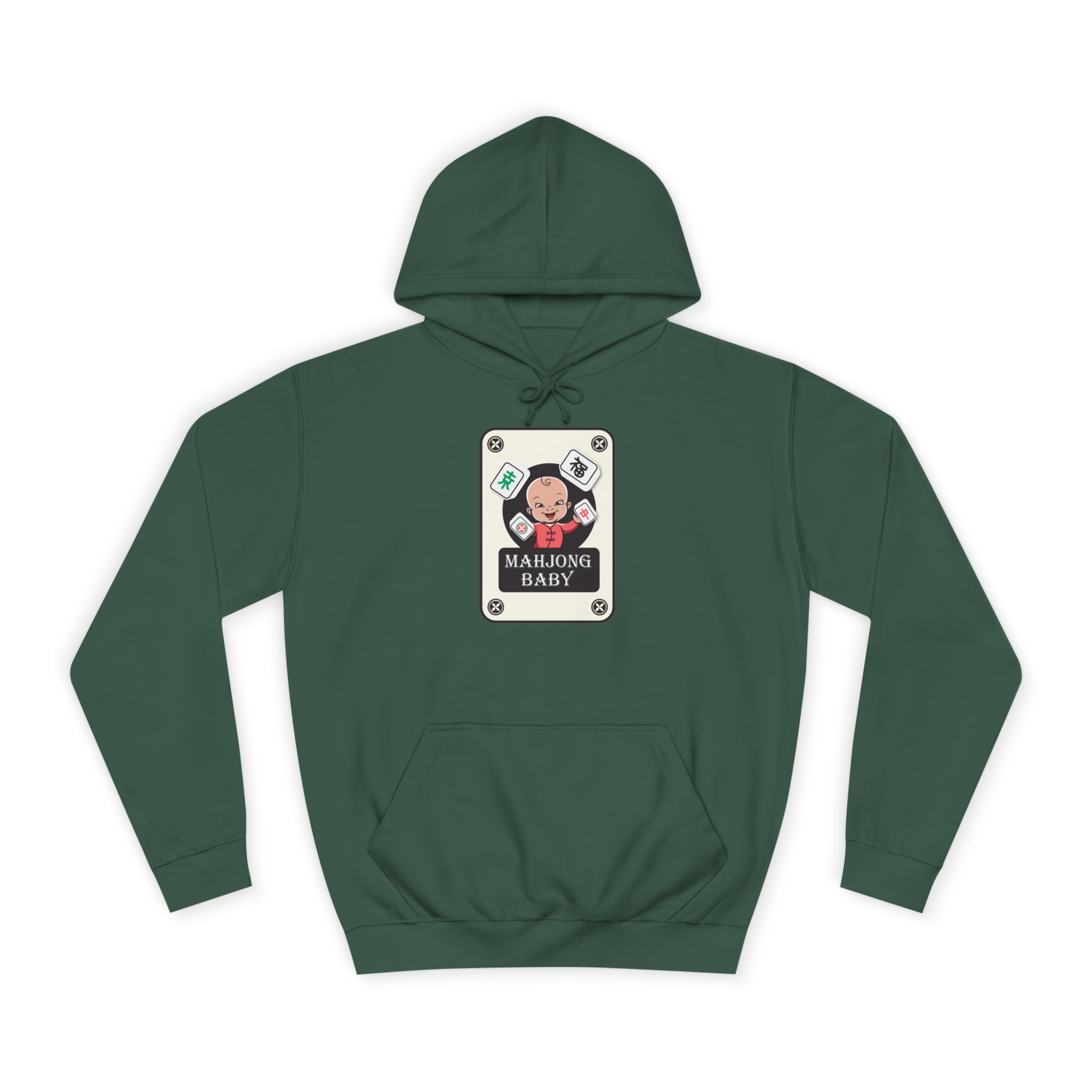 Mahjong Baby College Hoodie – Cozy Unisex Mahjong Graphic Sweatshirt - Image 6