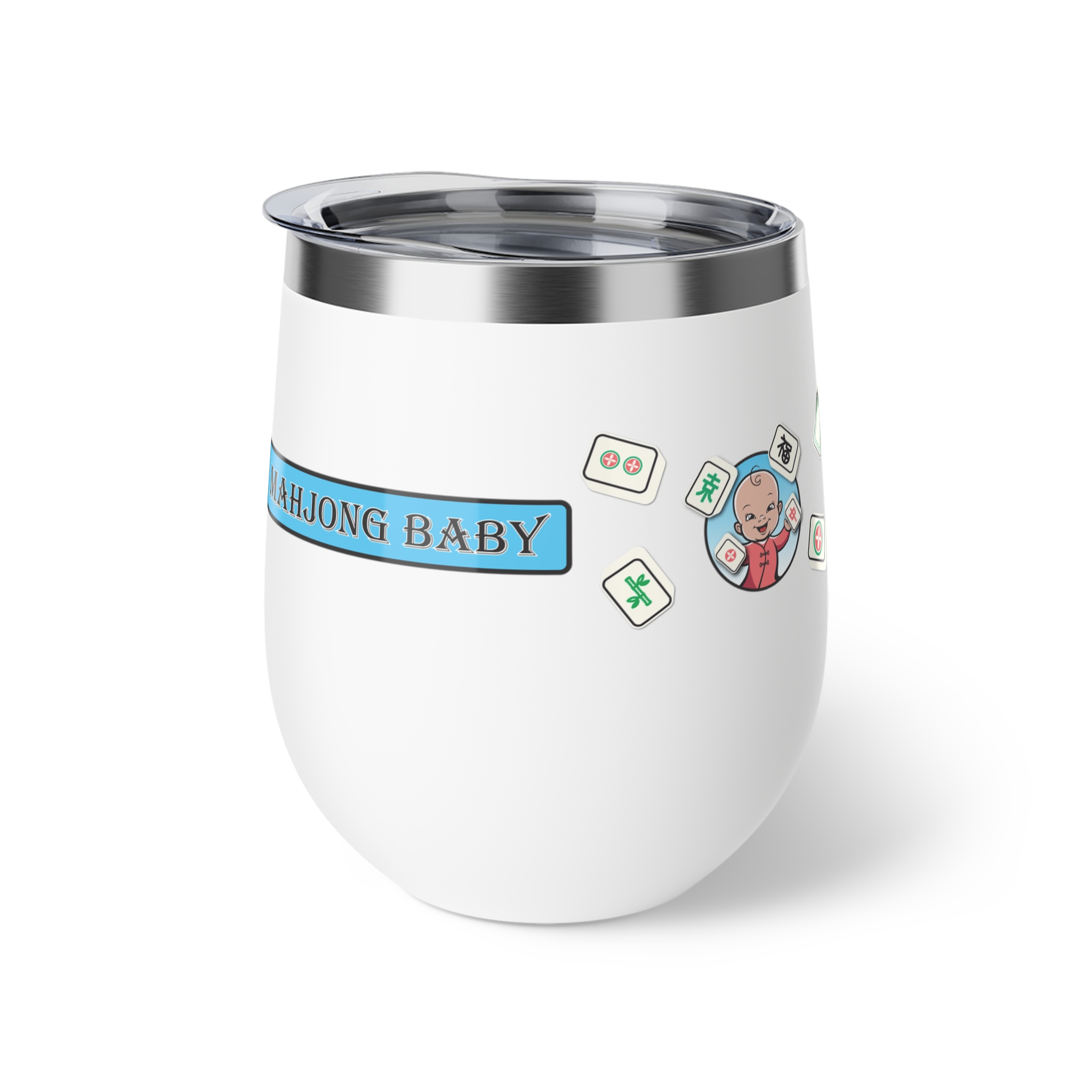 Mahjong Baby 12oz Insulated Wine Tumbler - Image 3