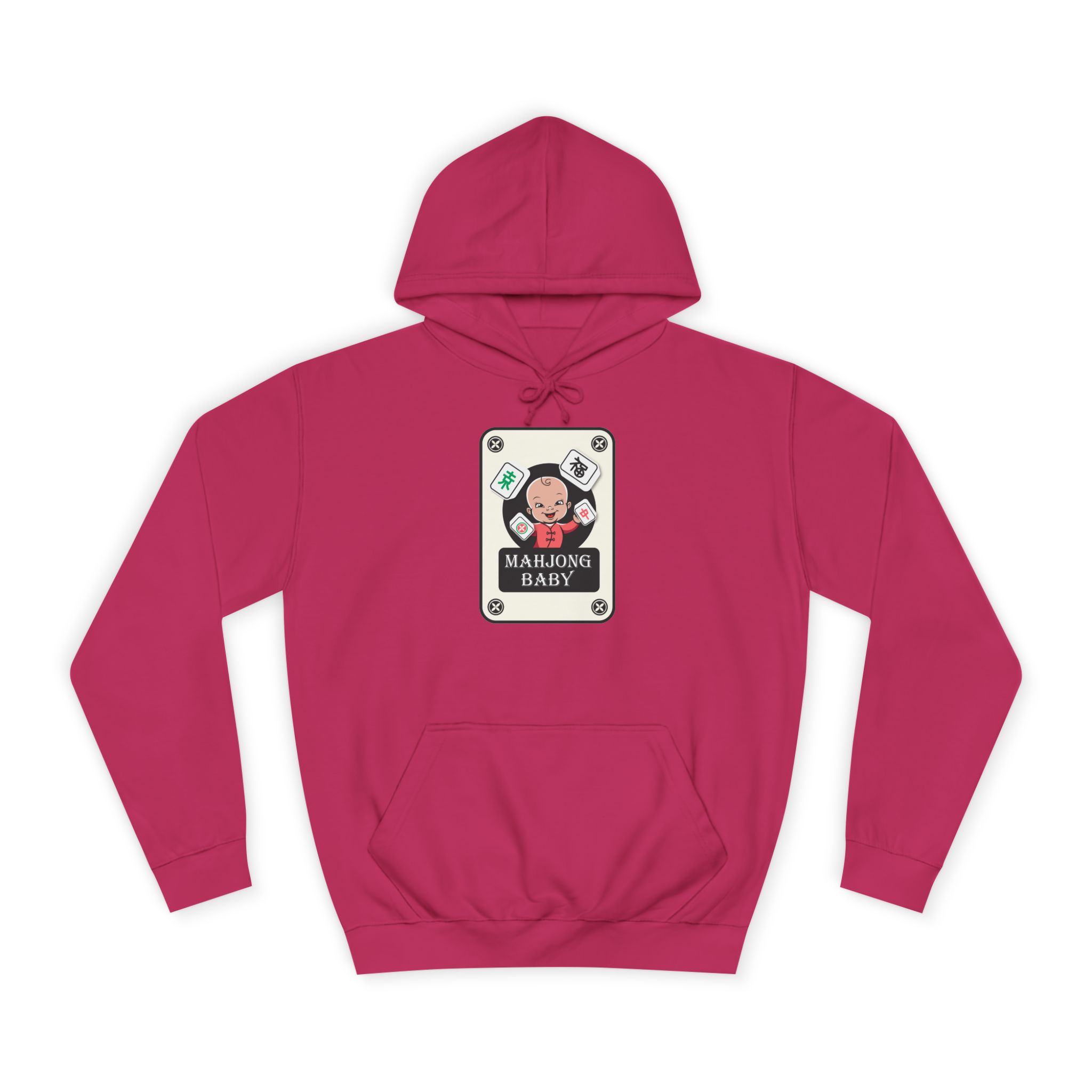 Mahjong Baby College Hoodie – Cozy Unisex Mahjong Graphic Sweatshirt - Image 50