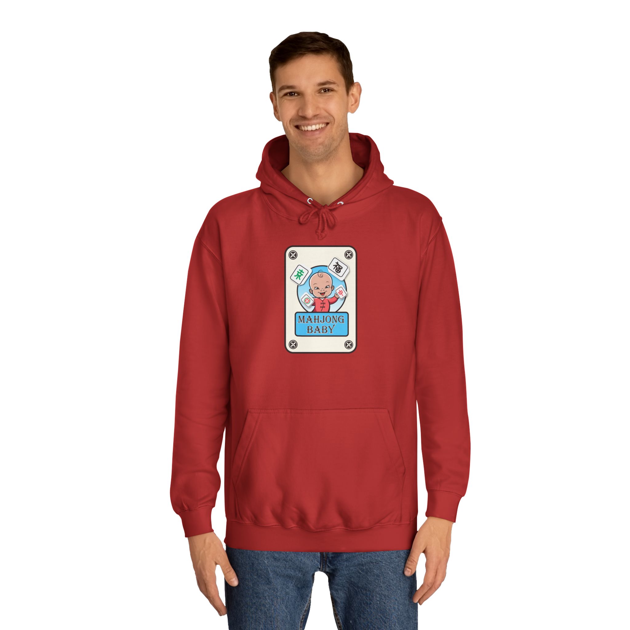 Mahjong Baby College Hoodie – Cozy Unisex Mahjong Graphic Sweatshirt - Image 23