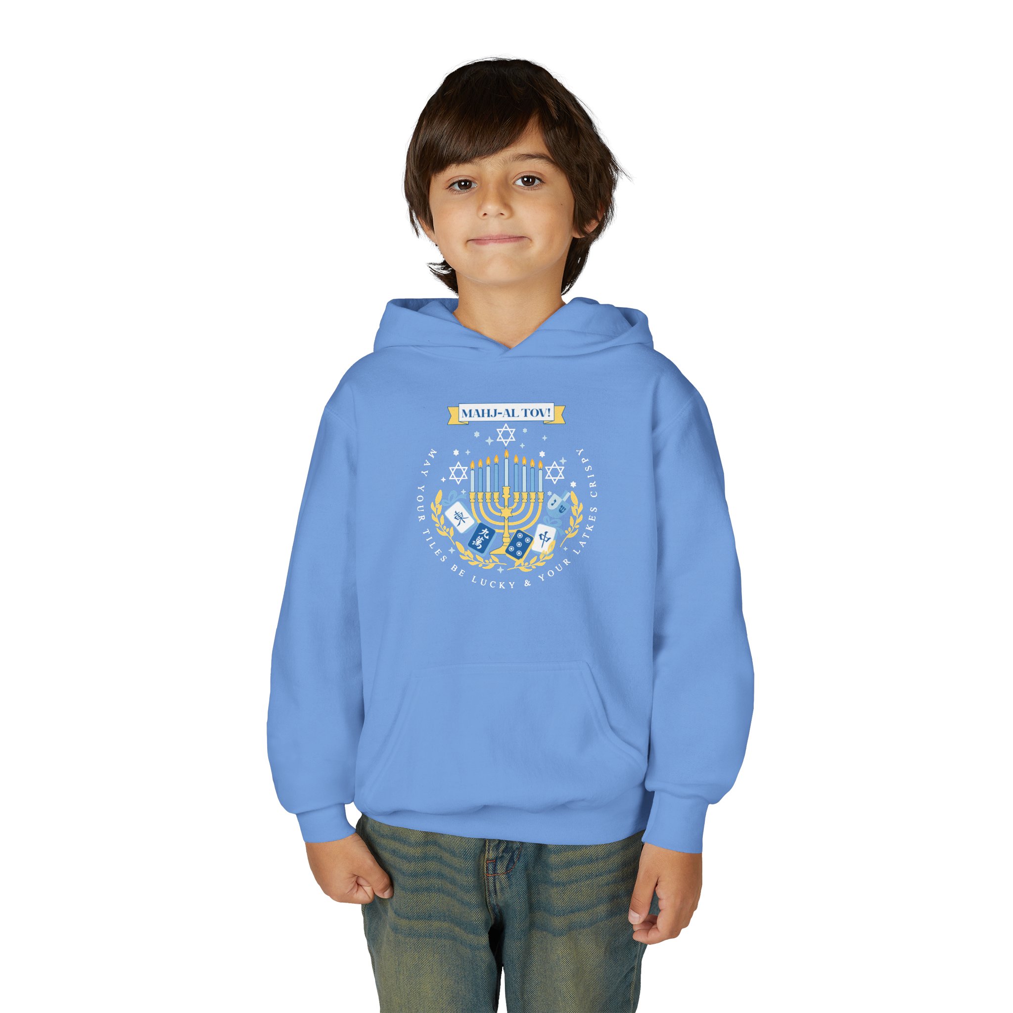 Copy of Merry Mahjong Youth Hoodie | Holiday Gnome Kids’ Hooded Sweatshirt - Image 23