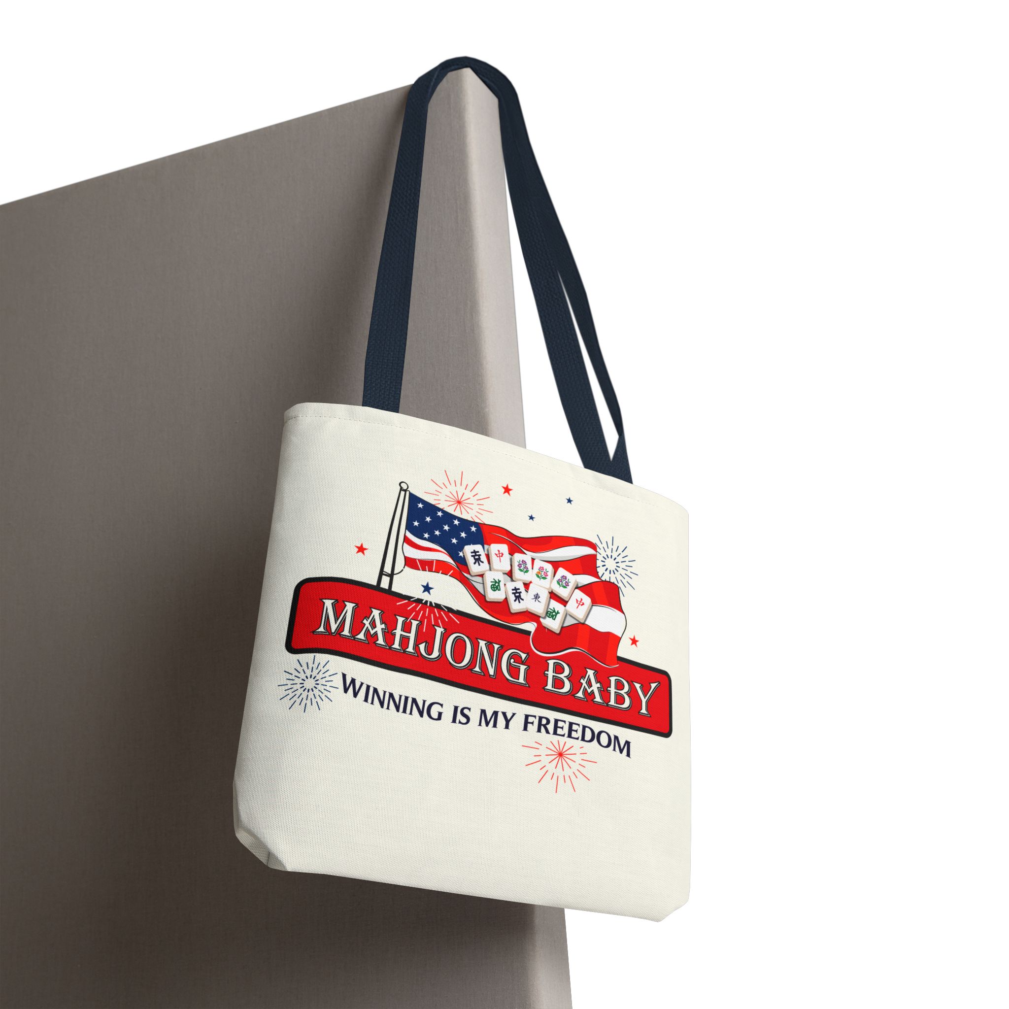 Patriotic Mahjong Tote Bag | Mahjong Baby Red White & Blue Carryall - Image 75