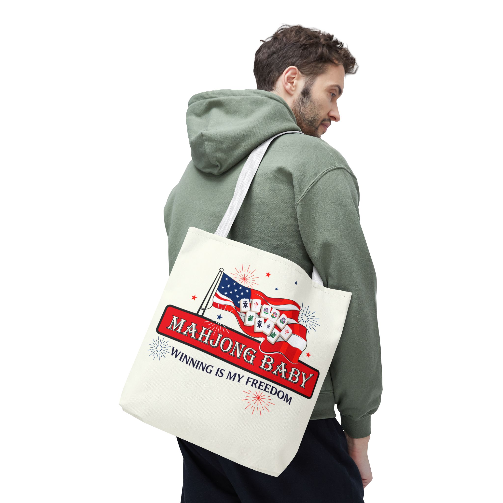 Patriotic Mahjong Tote Bag | Mahjong Baby Red White & Blue Carryall - Image 41