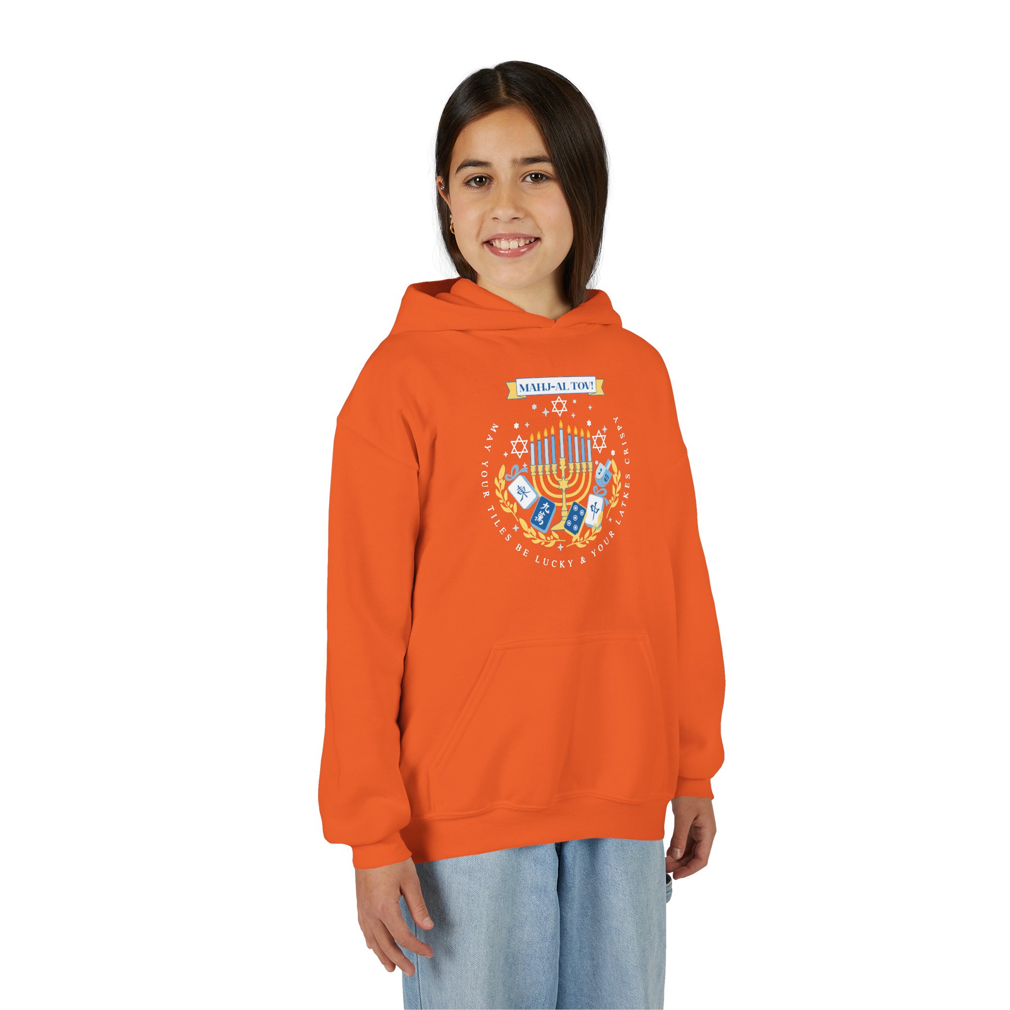 Copy of Merry Mahjong Youth Hoodie | Holiday Gnome Kids’ Hooded Sweatshirt - Image 60