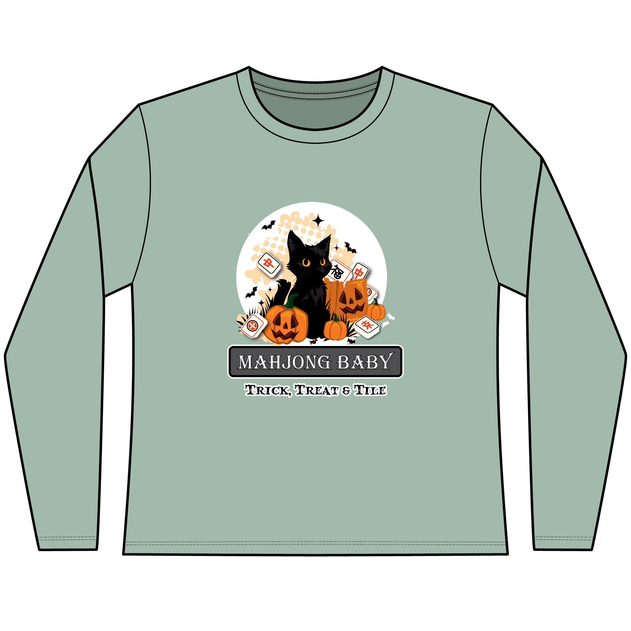 Halloween Mahjong Long Sleeve Shirt | Trick Treat & Tile Mahjong Tee - Image 7