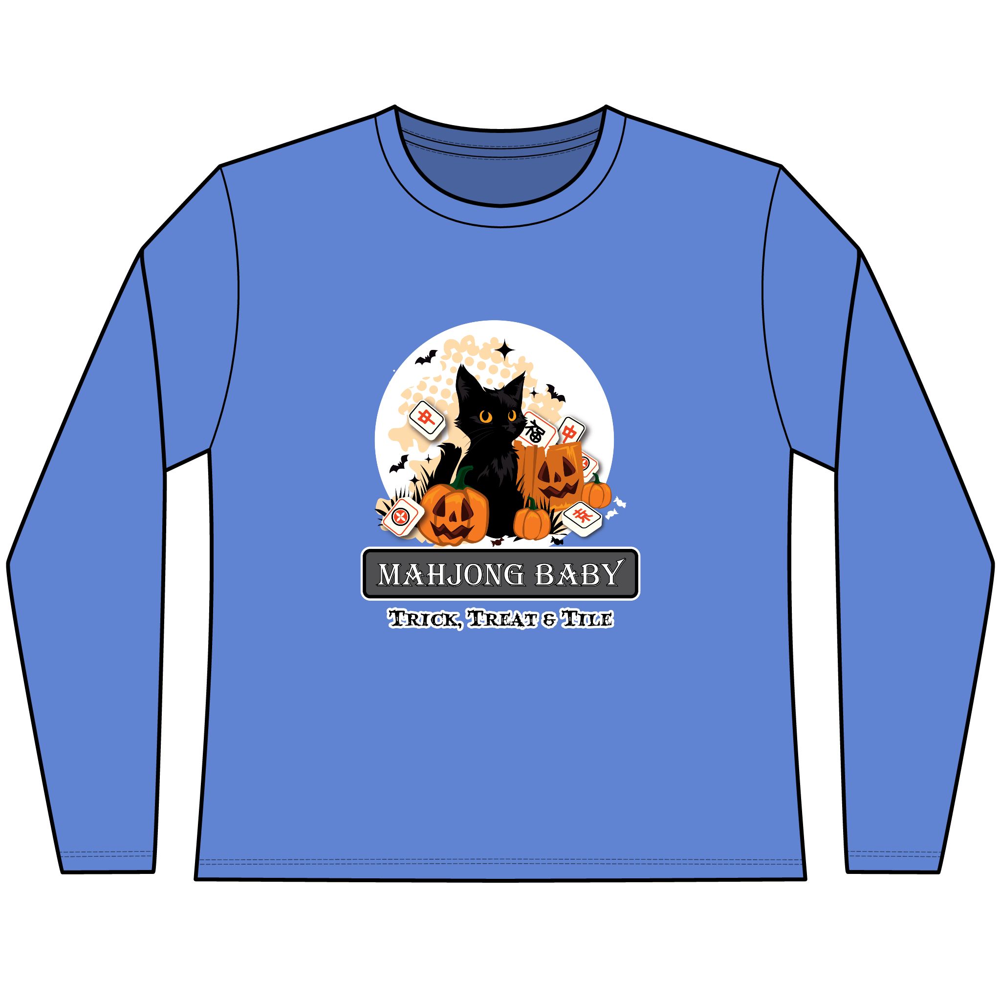 Halloween Mahjong Long Sleeve Shirt | Trick Treat & Tile Mahjong Tee - Image 9
