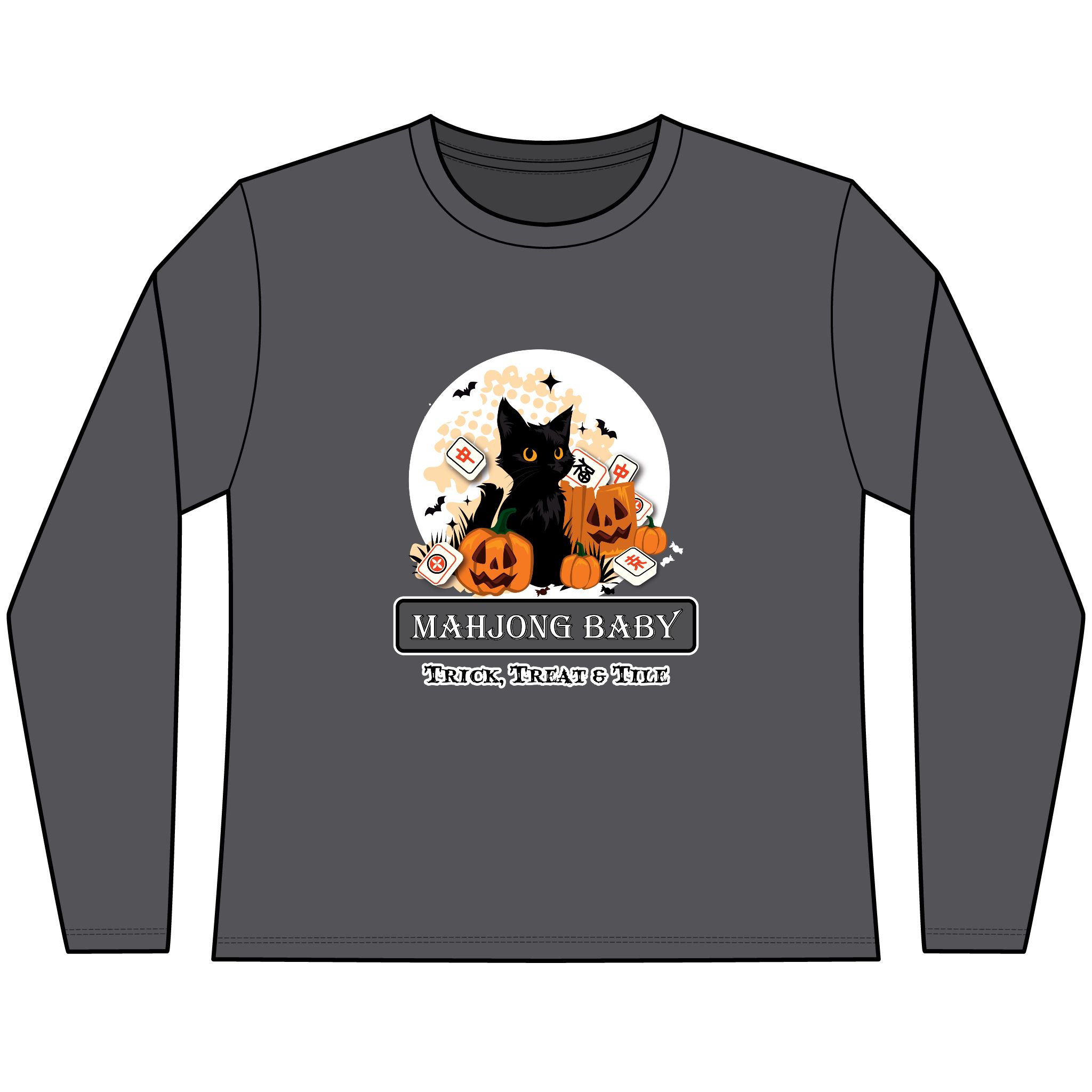Halloween Mahjong Long Sleeve Shirt | Trick Treat & Tile Mahjong Tee - Image 11