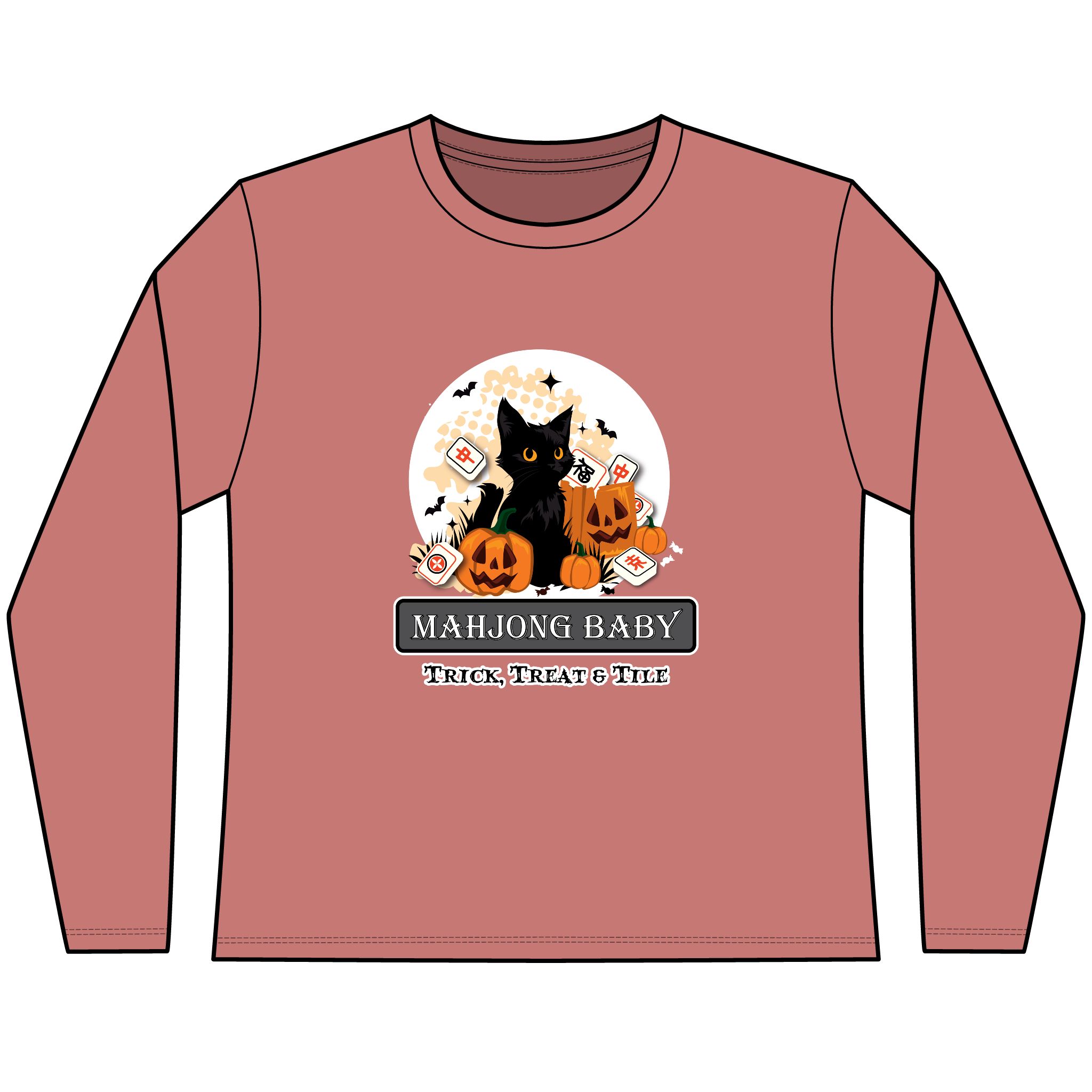 Halloween Mahjong Long Sleeve Shirt | Trick Treat & Tile Mahjong Tee - Image 13