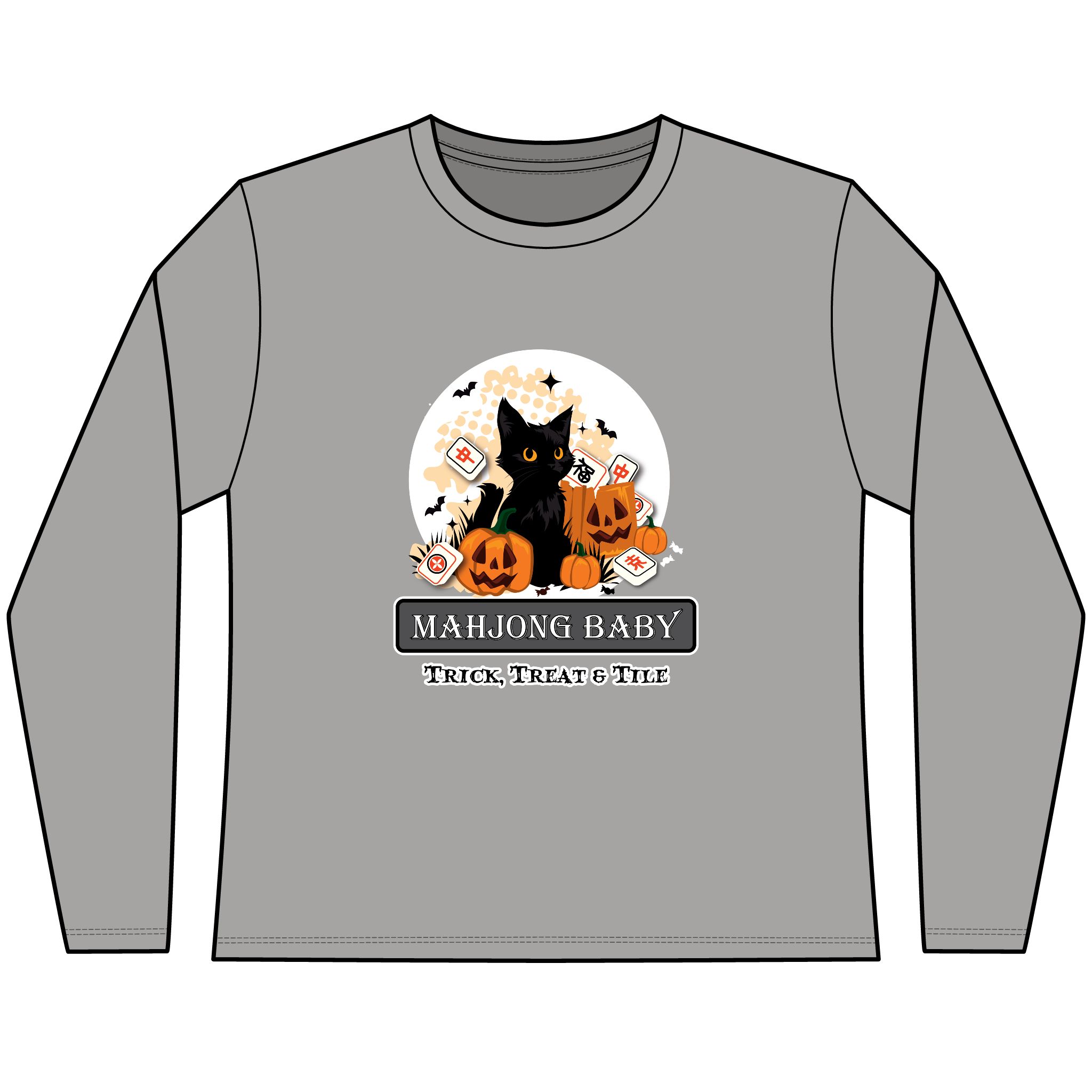 Halloween Mahjong Long Sleeve Shirt | Trick Treat & Tile Mahjong Tee - Image 3
