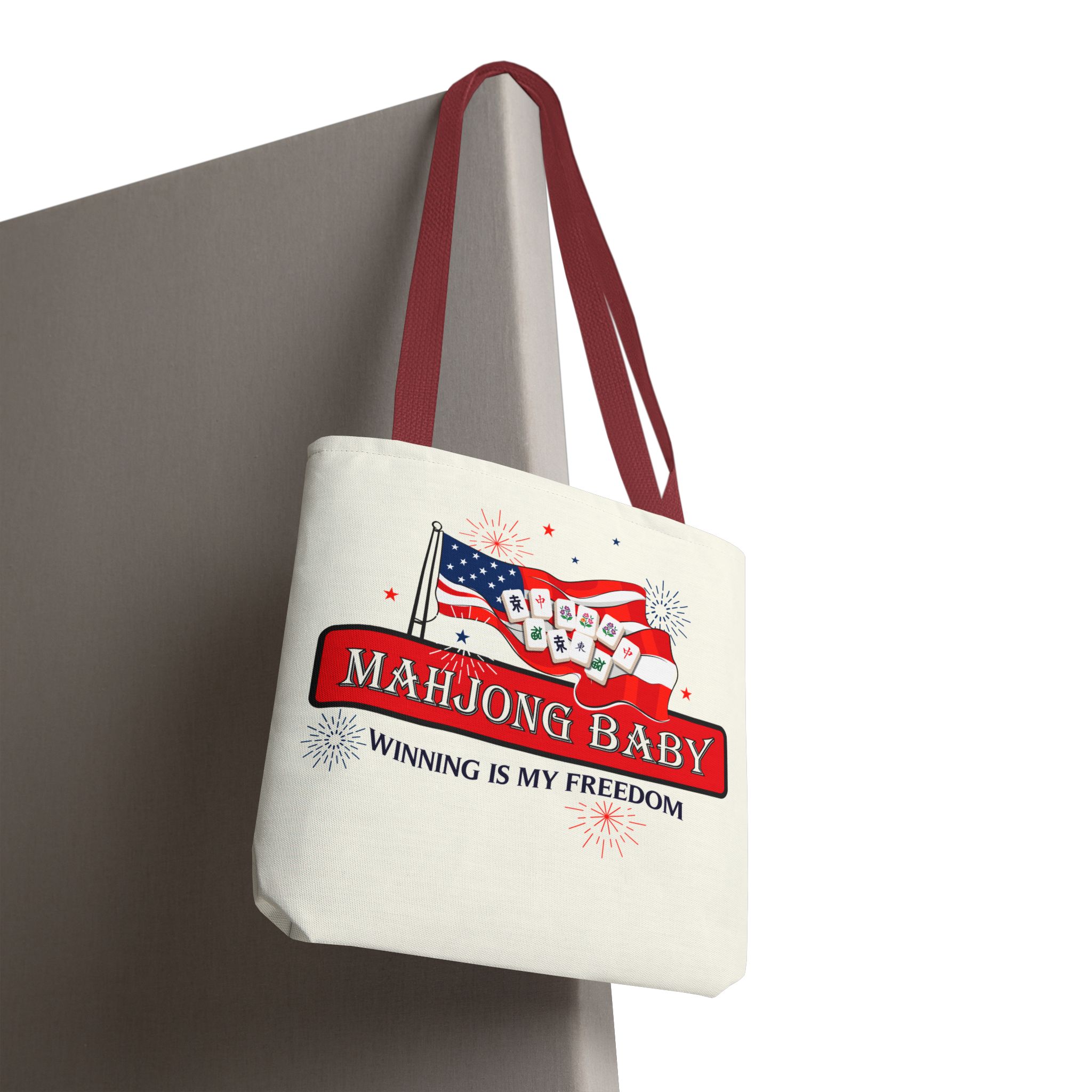 Patriotic Mahjong Tote Bag | Mahjong Baby Red White & Blue Carryall - Image 30