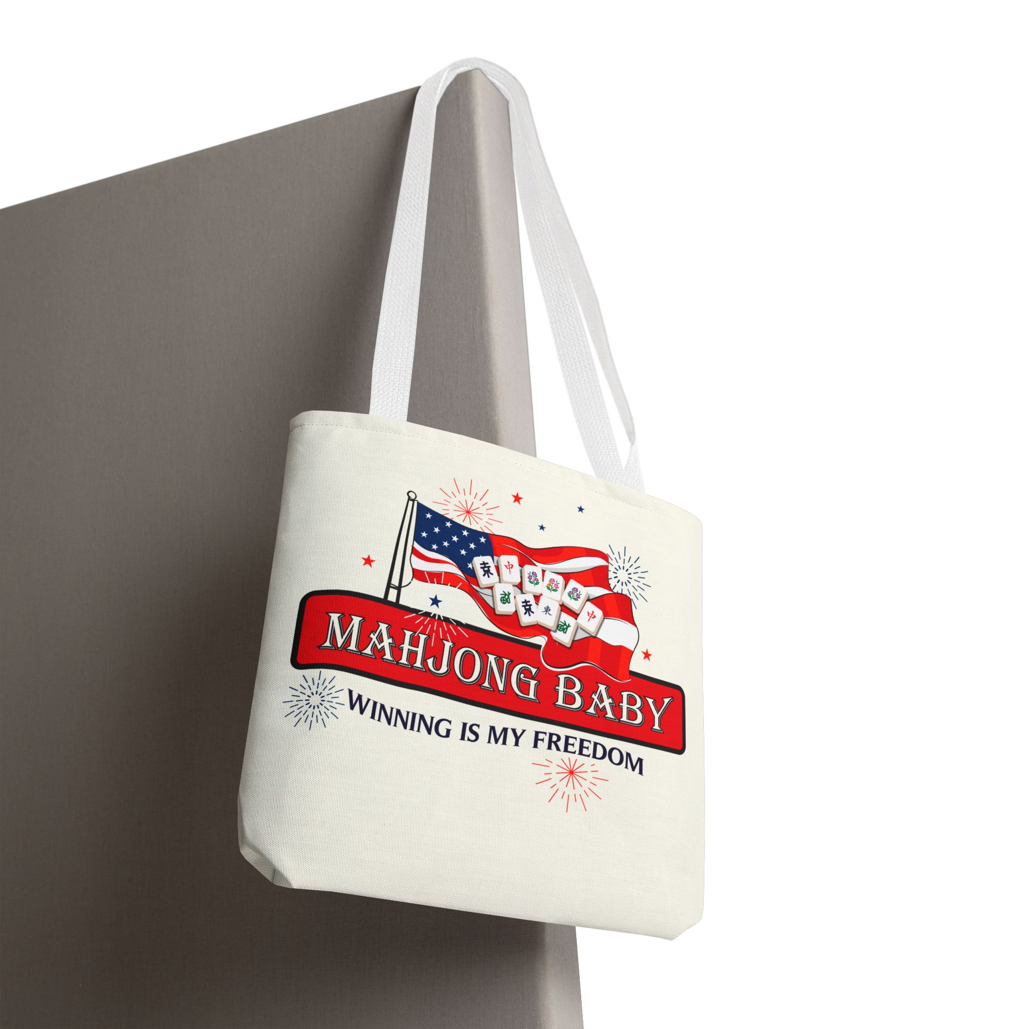 Patriotic Mahjong Tote Bag | Mahjong Baby Red White & Blue Carryall - Image 40