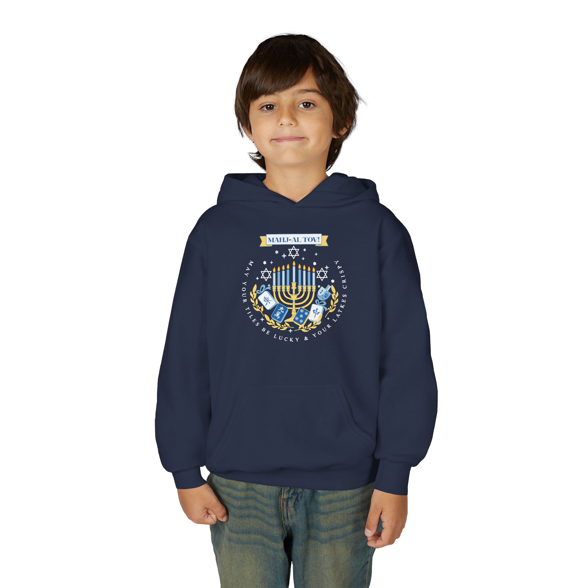 Copy of Merry Mahjong Youth Hoodie | Holiday Gnome Kids’ Hooded Sweatshirt - Image 65