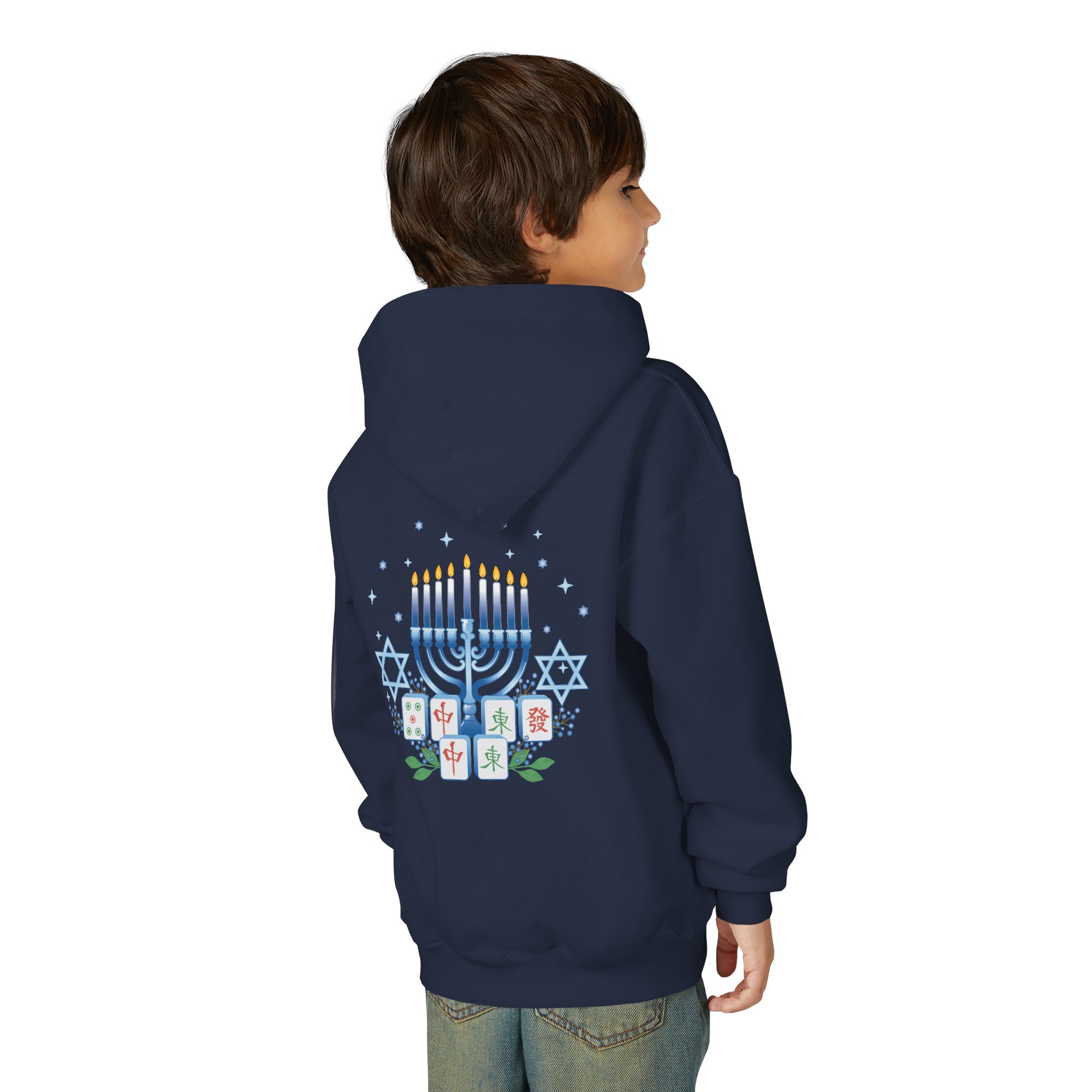 Copy of Merry Mahjong Youth Hoodie | Holiday Gnome Kids’ Hooded Sweatshirt - Image 66