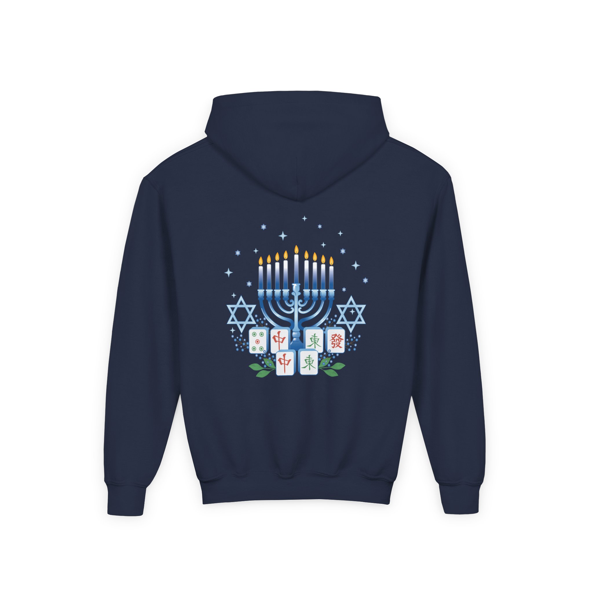 Copy of Merry Mahjong Youth Hoodie | Holiday Gnome Kids’ Hooded Sweatshirt - Image 70
