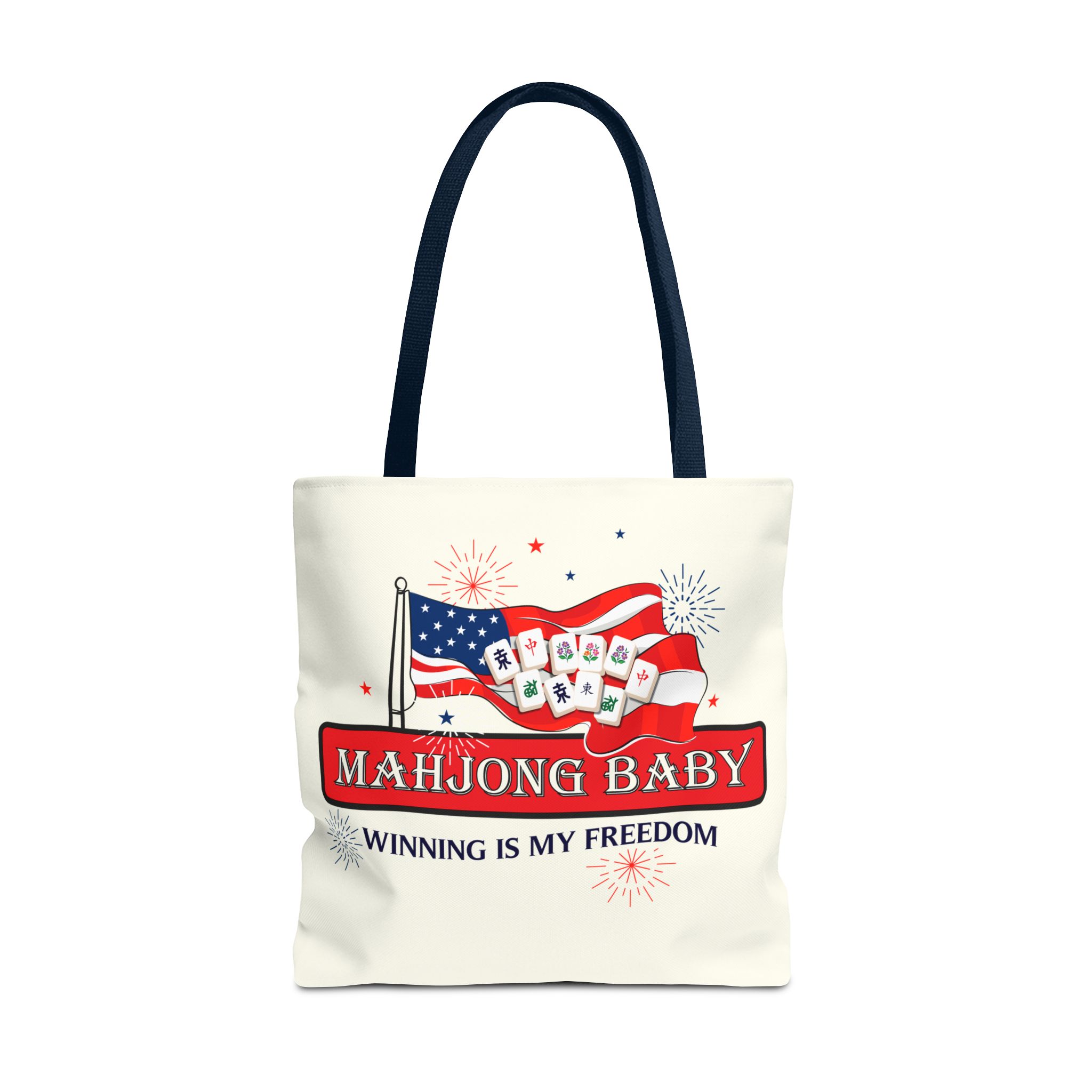 Patriotic Mahjong Tote Bag | Mahjong Baby Red White & Blue Carryall - Image 72
