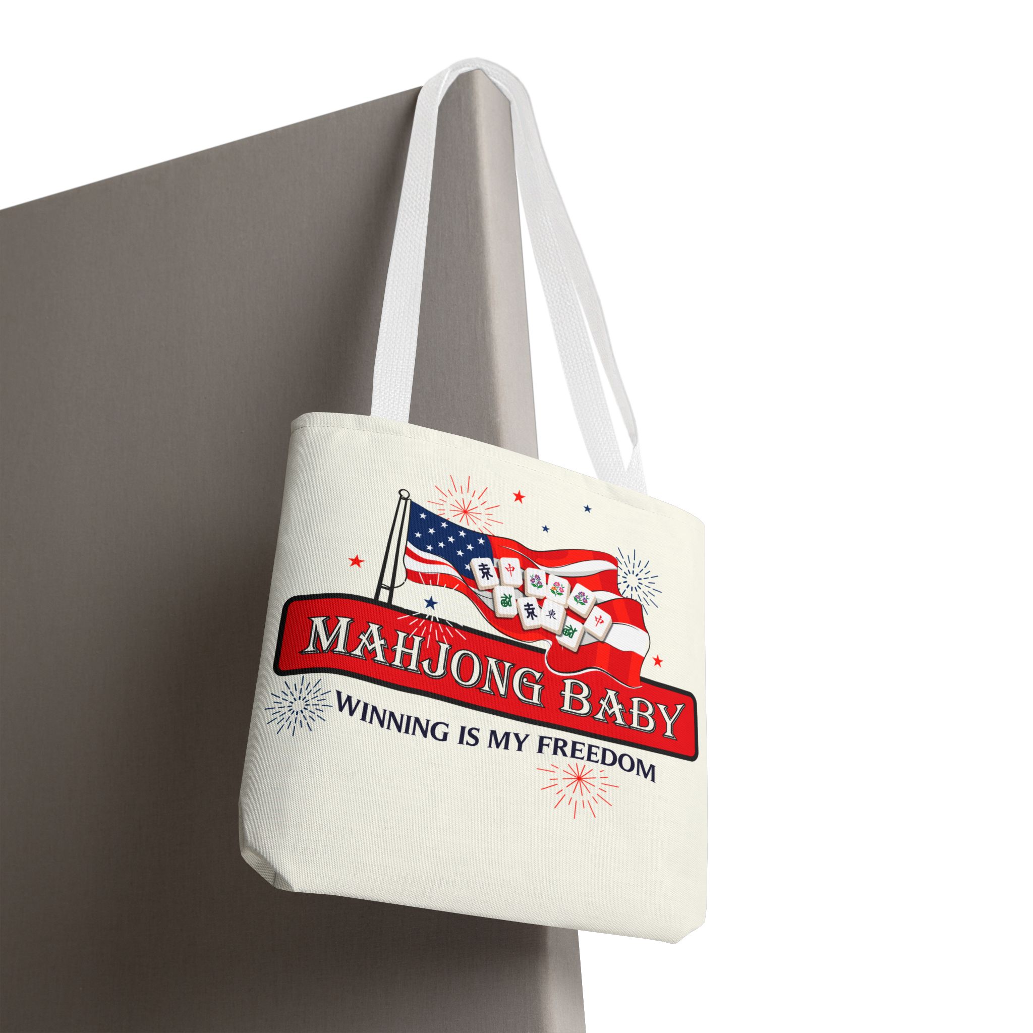 Patriotic Mahjong Tote Bag | Mahjong Baby Red White & Blue Carryall - Image 35