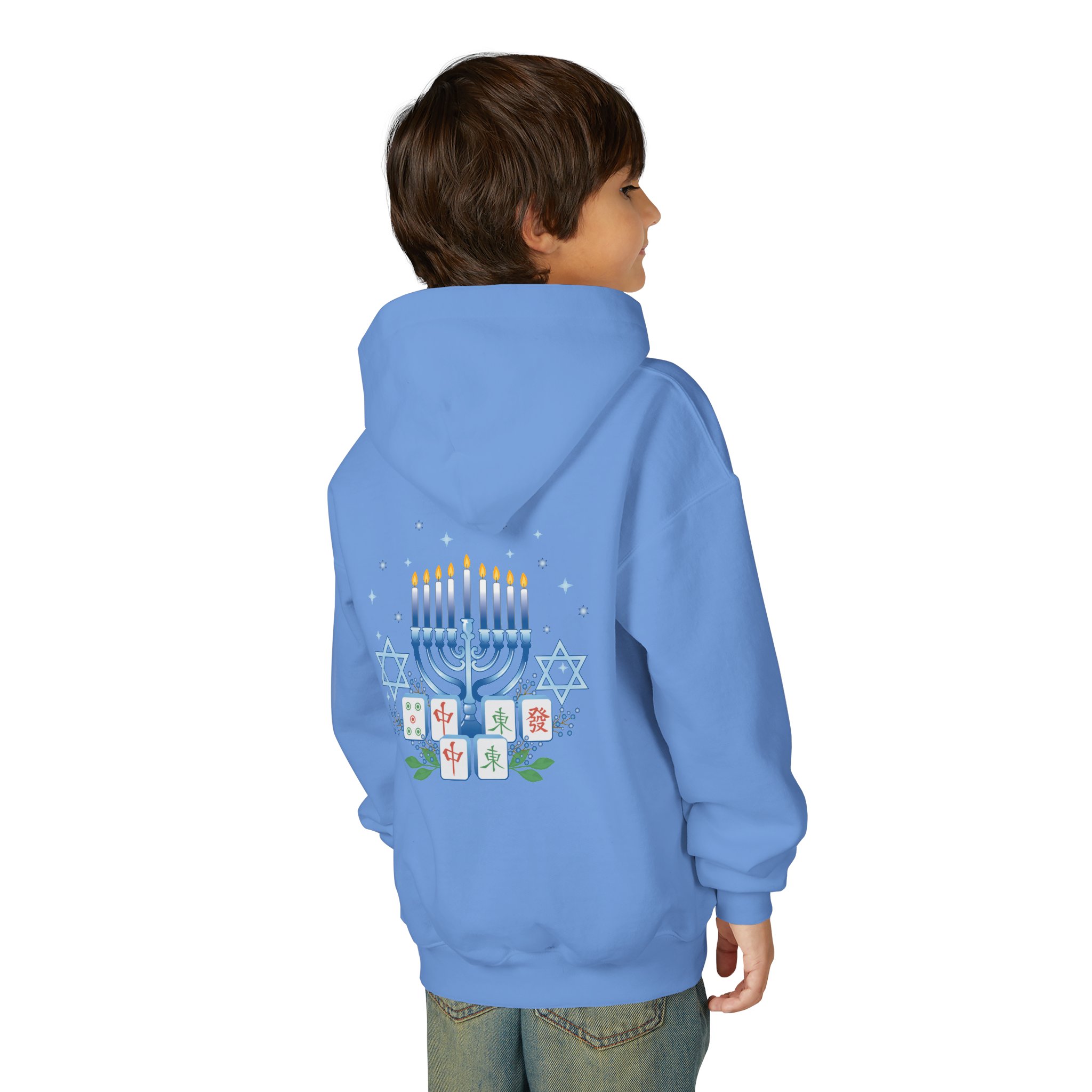 Copy of Merry Mahjong Youth Hoodie | Holiday Gnome Kids’ Hooded Sweatshirt - Image 24