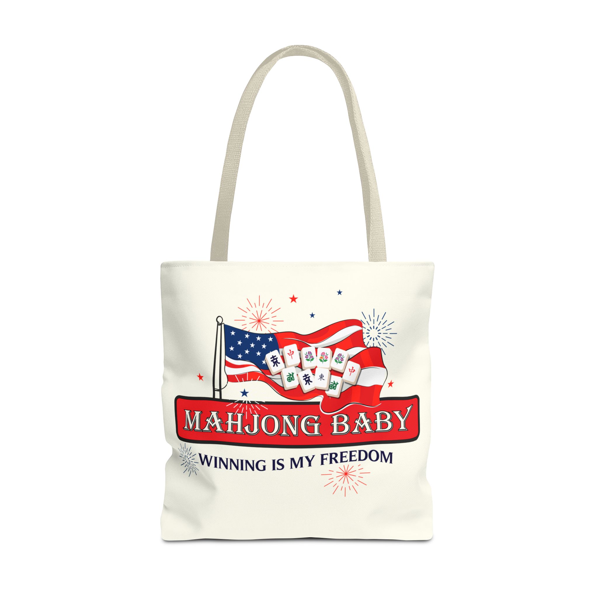 Patriotic Mahjong Tote Bag | Mahjong Baby Red White & Blue Carryall - Image 57