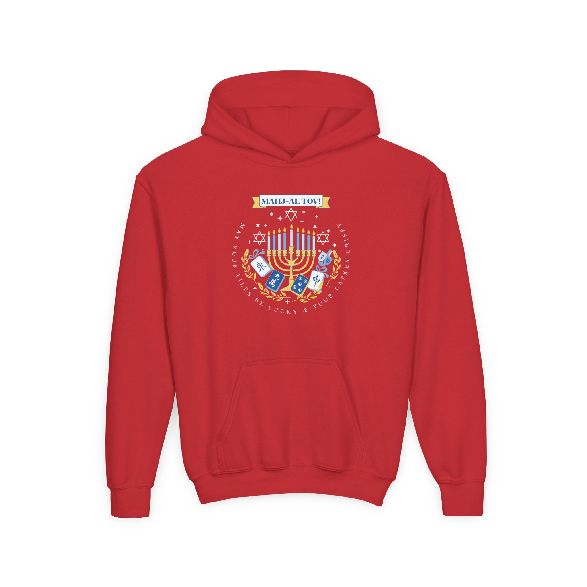 Copy of Merry Mahjong Youth Hoodie | Holiday Gnome Kids’ Hooded Sweatshirt - Image 76