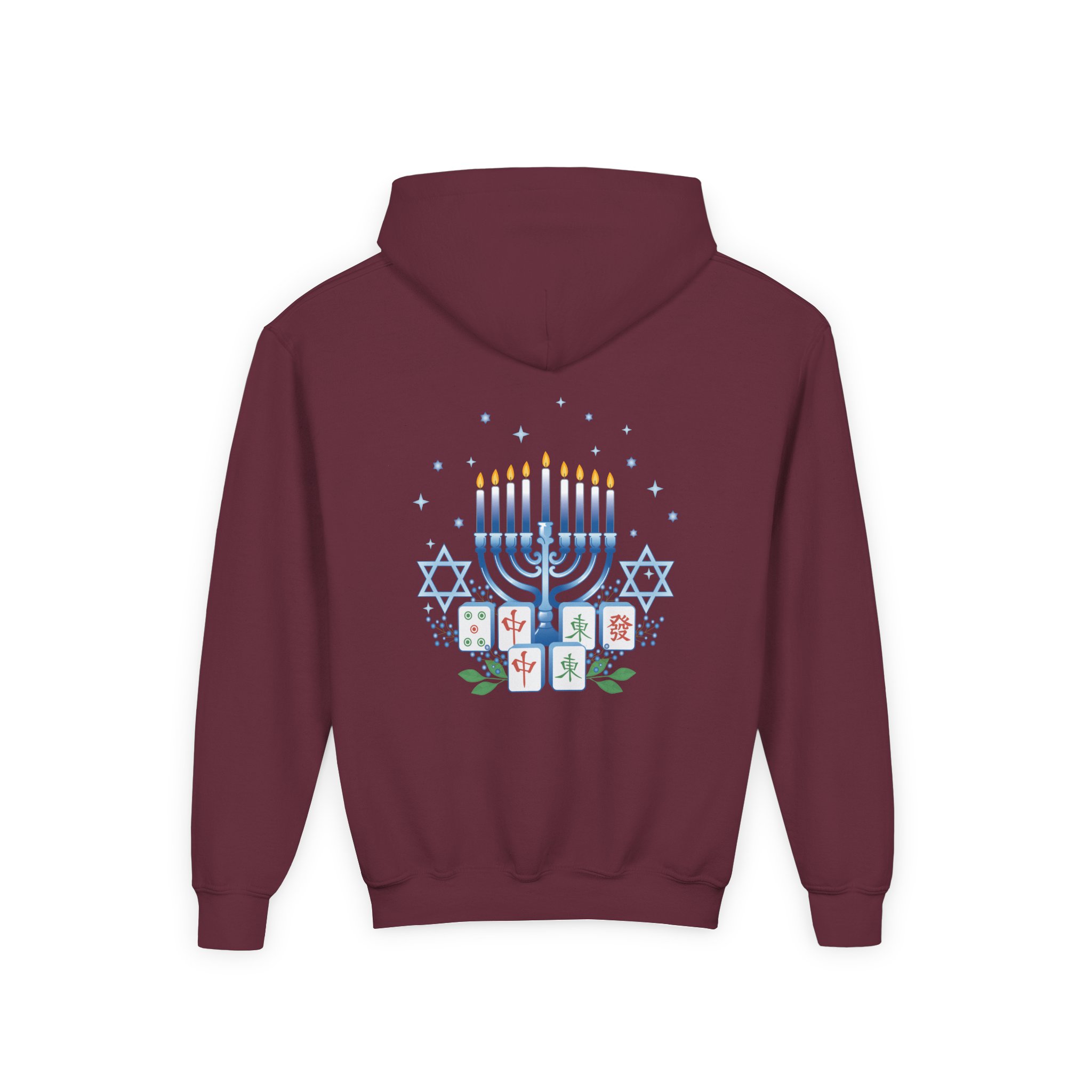 Copy of Merry Mahjong Youth Hoodie | Holiday Gnome Kids’ Hooded Sweatshirt - Image 35
