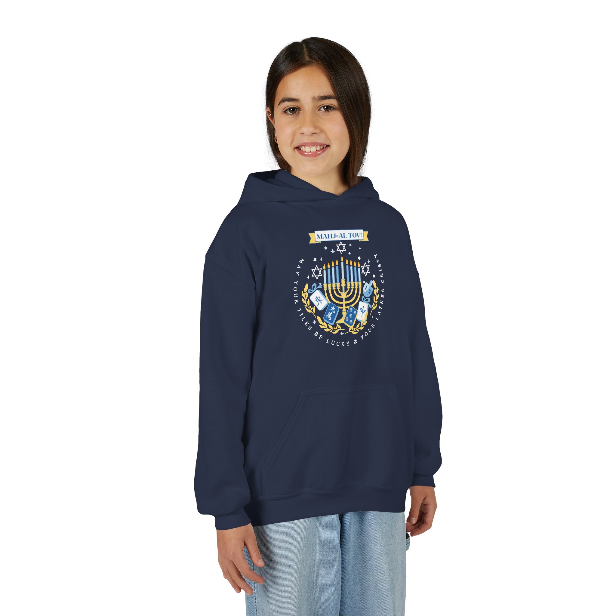 Copy of Merry Mahjong Youth Hoodie | Holiday Gnome Kids’ Hooded Sweatshirt - Image 67