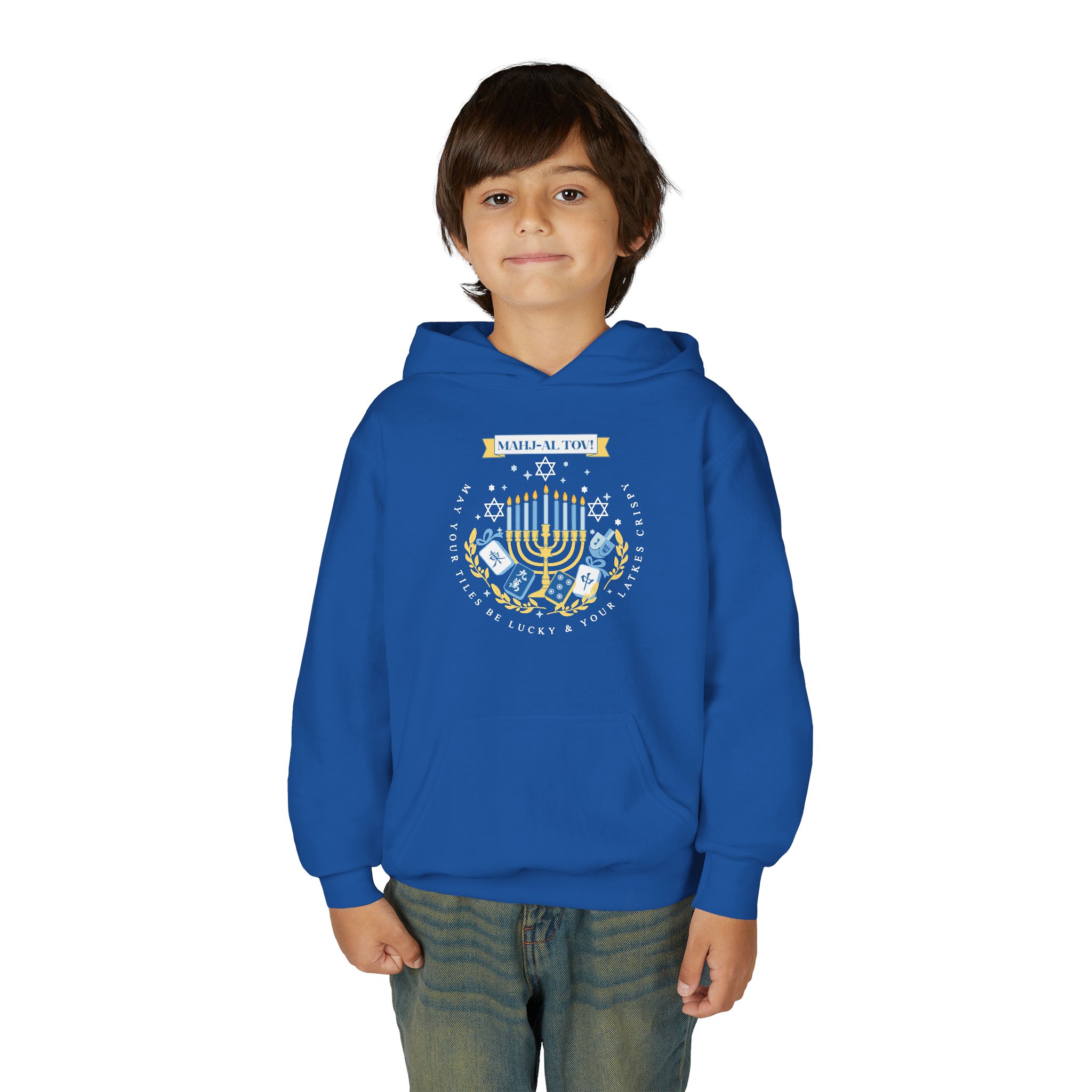 Copy of Merry Mahjong Youth Hoodie | Holiday Gnome Kids’ Hooded Sweatshirt - Image 51