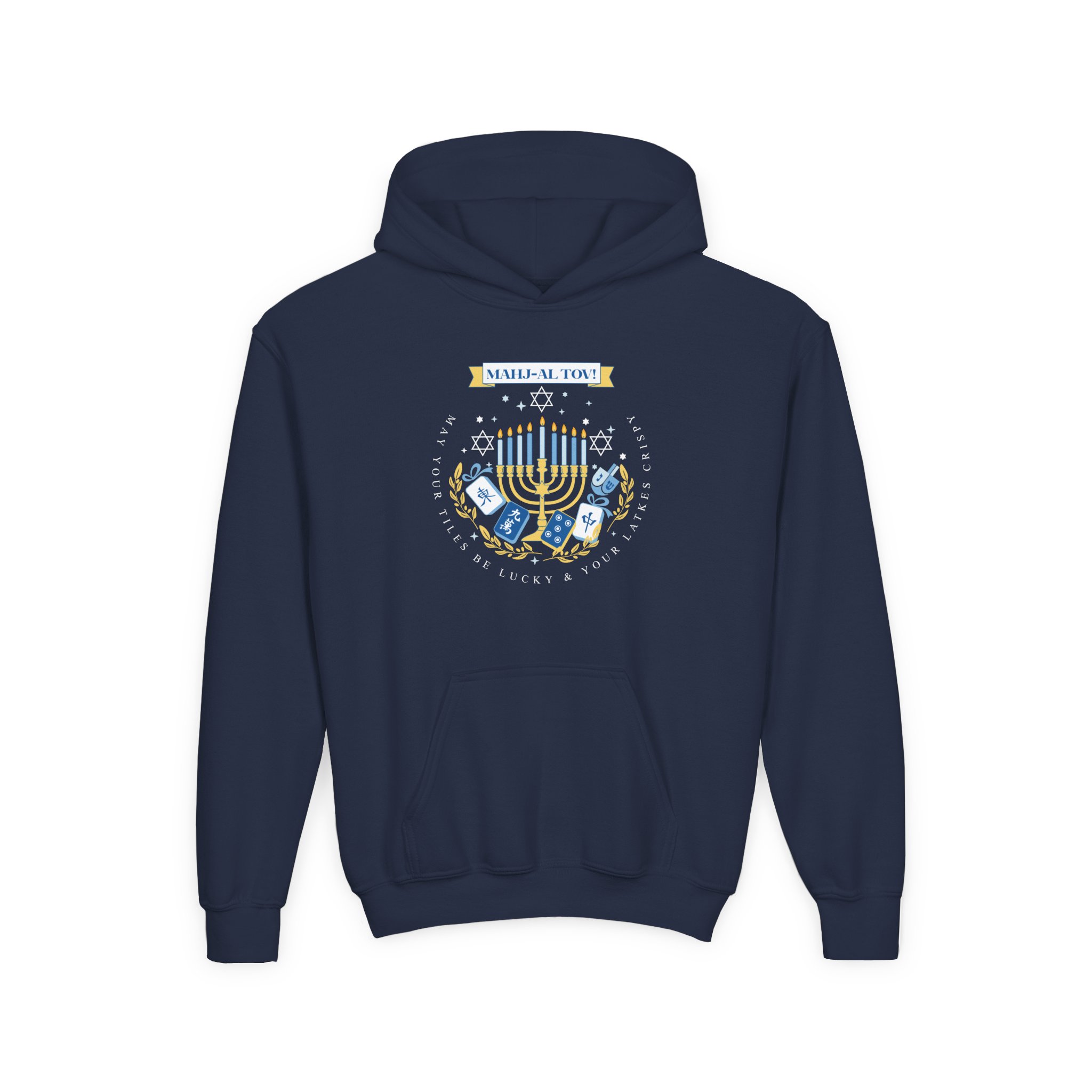 Copy of Merry Mahjong Youth Hoodie | Holiday Gnome Kids’ Hooded Sweatshirt - Image 69