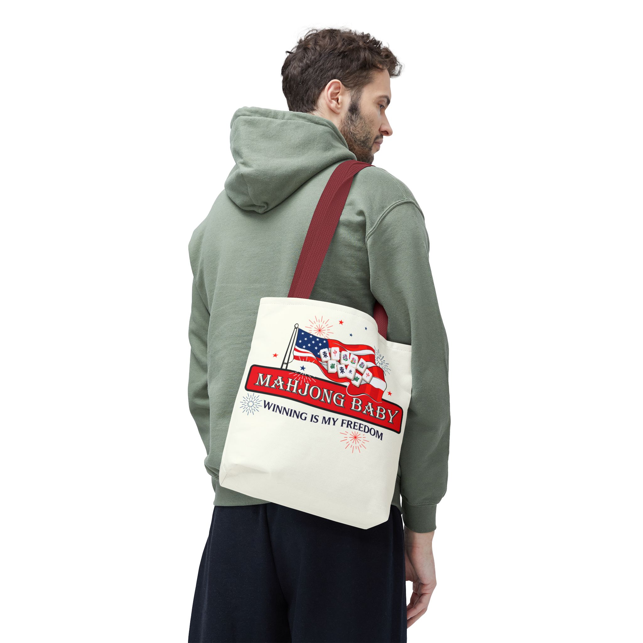 Patriotic Mahjong Tote Bag | Mahjong Baby Red White & Blue Carryall - Image 21