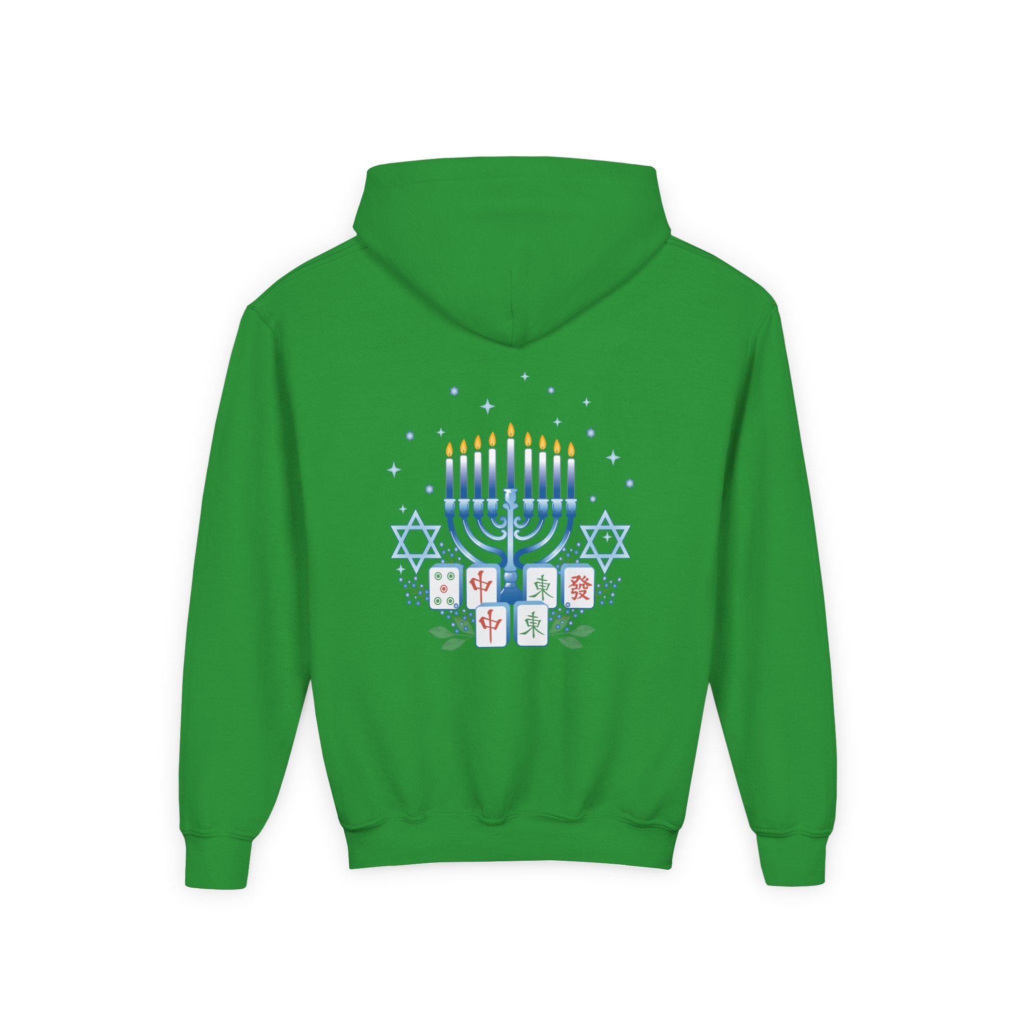 Copy of Merry Mahjong Youth Hoodie | Holiday Gnome Kids’ Hooded Sweatshirt - Image 21