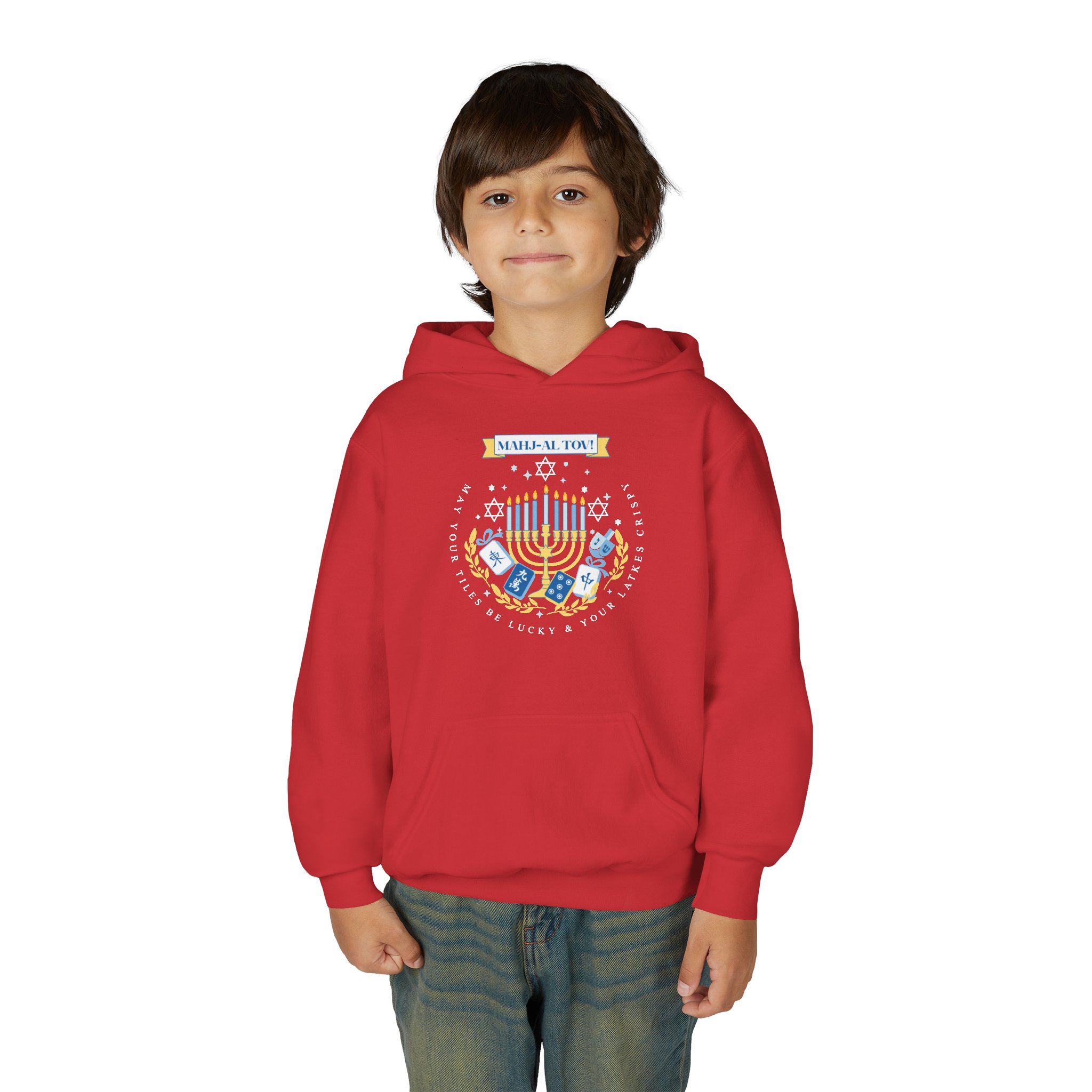 Copy of Merry Mahjong Youth Hoodie | Holiday Gnome Kids’ Hooded Sweatshirt - Image 72