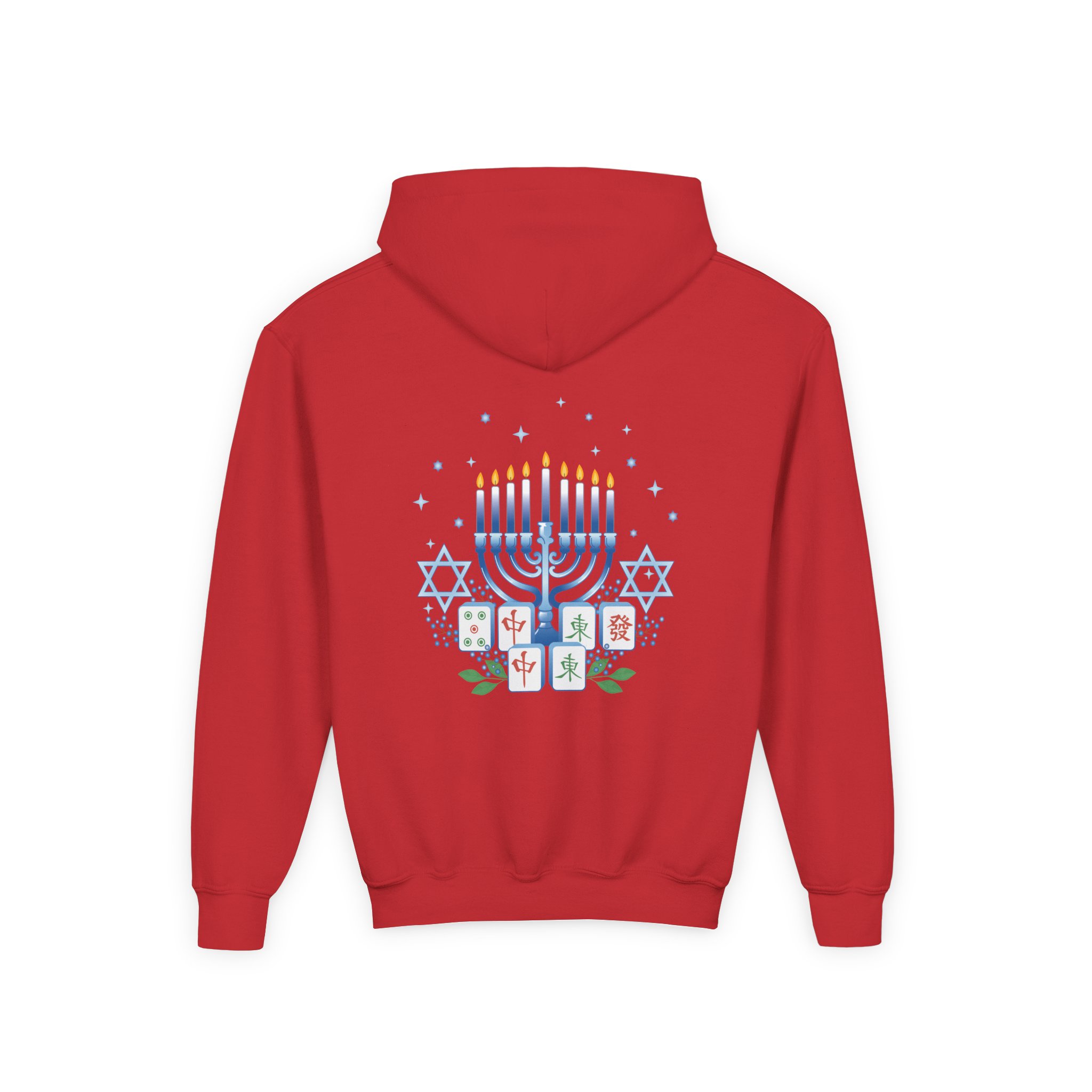Copy of Merry Mahjong Youth Hoodie | Holiday Gnome Kids’ Hooded Sweatshirt - Image 77