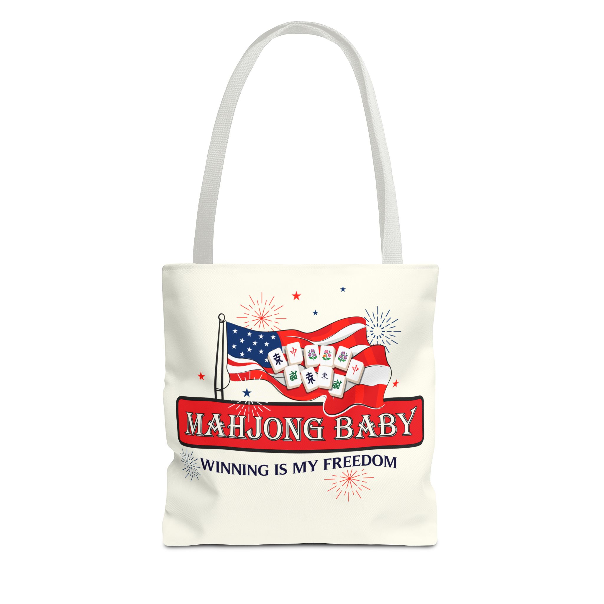 Patriotic Mahjong Tote Bag | Mahjong Baby Red White & Blue Carryall - Image 32
