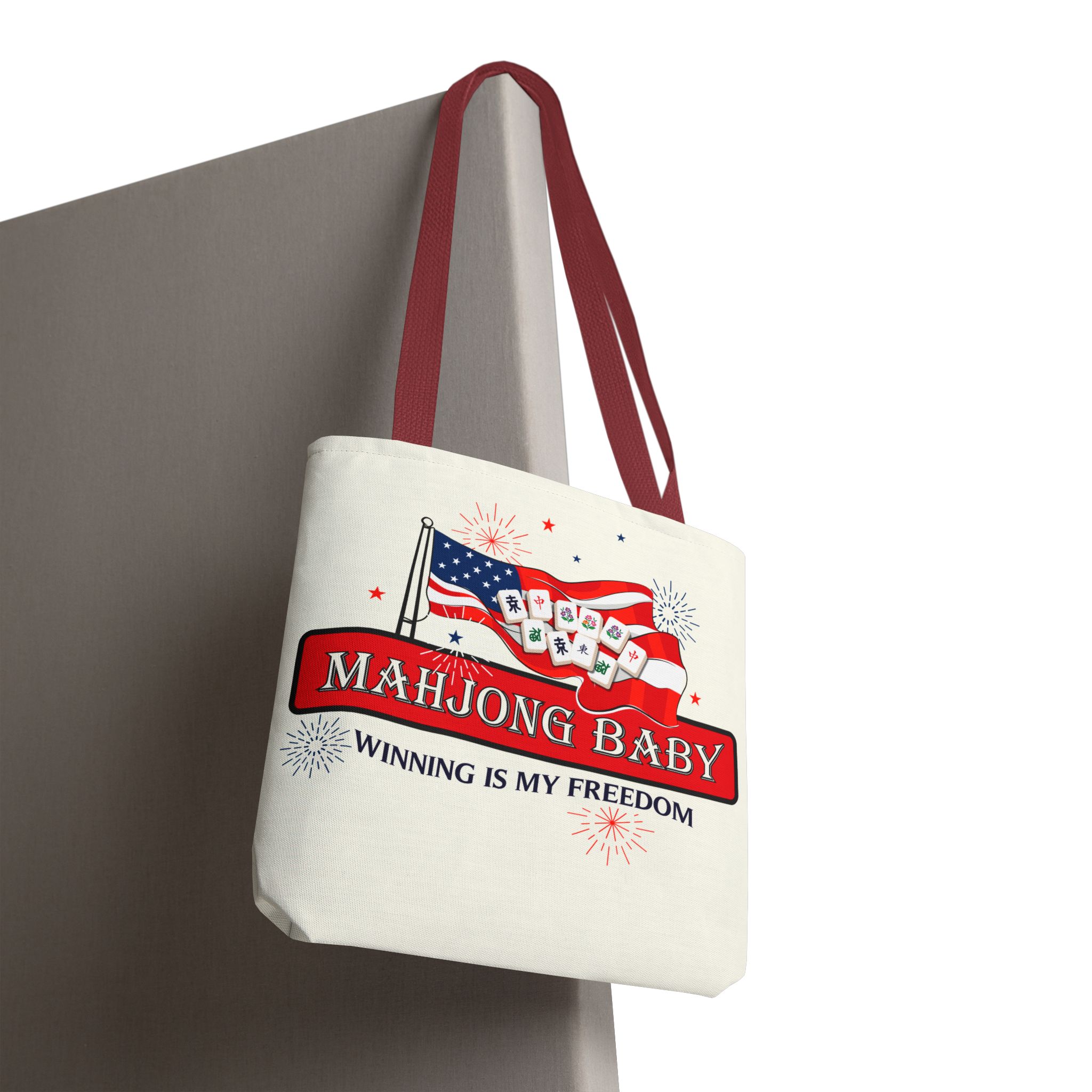 Patriotic Mahjong Tote Bag | Mahjong Baby Red White & Blue Carryall - Image 20