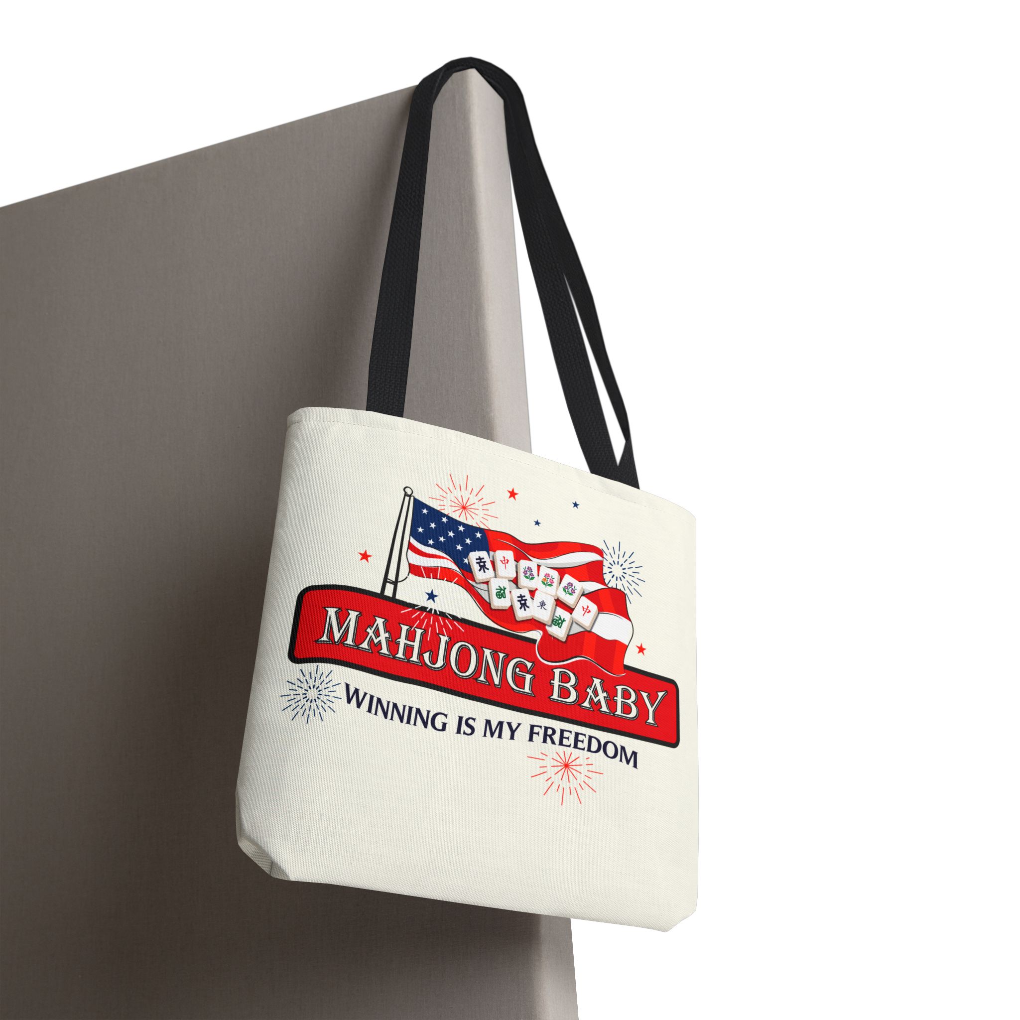 Patriotic Mahjong Tote Bag | Mahjong Baby Red White & Blue Carryall - Image 5